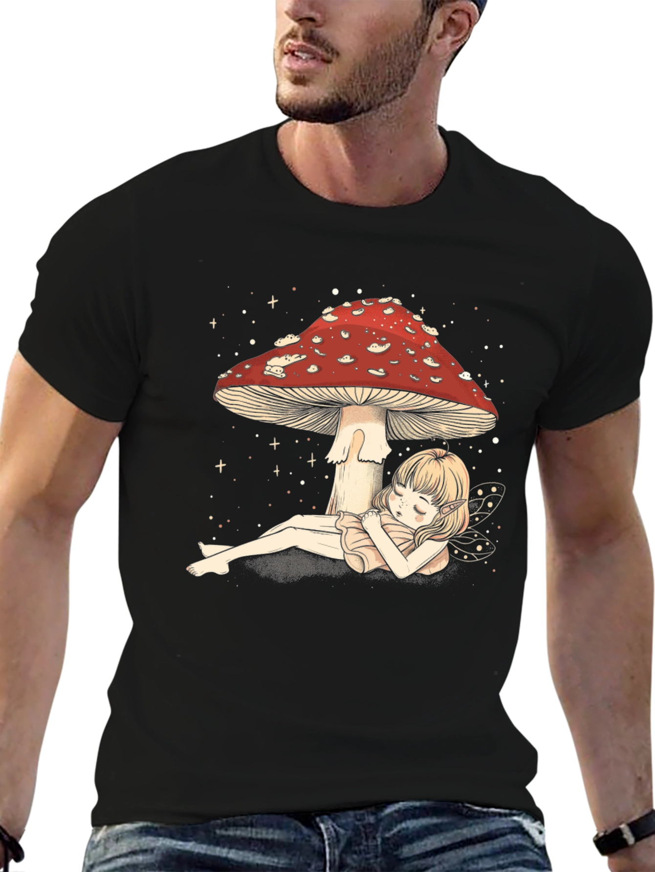 Whimsical Mushroom Fairy Graphic Tee