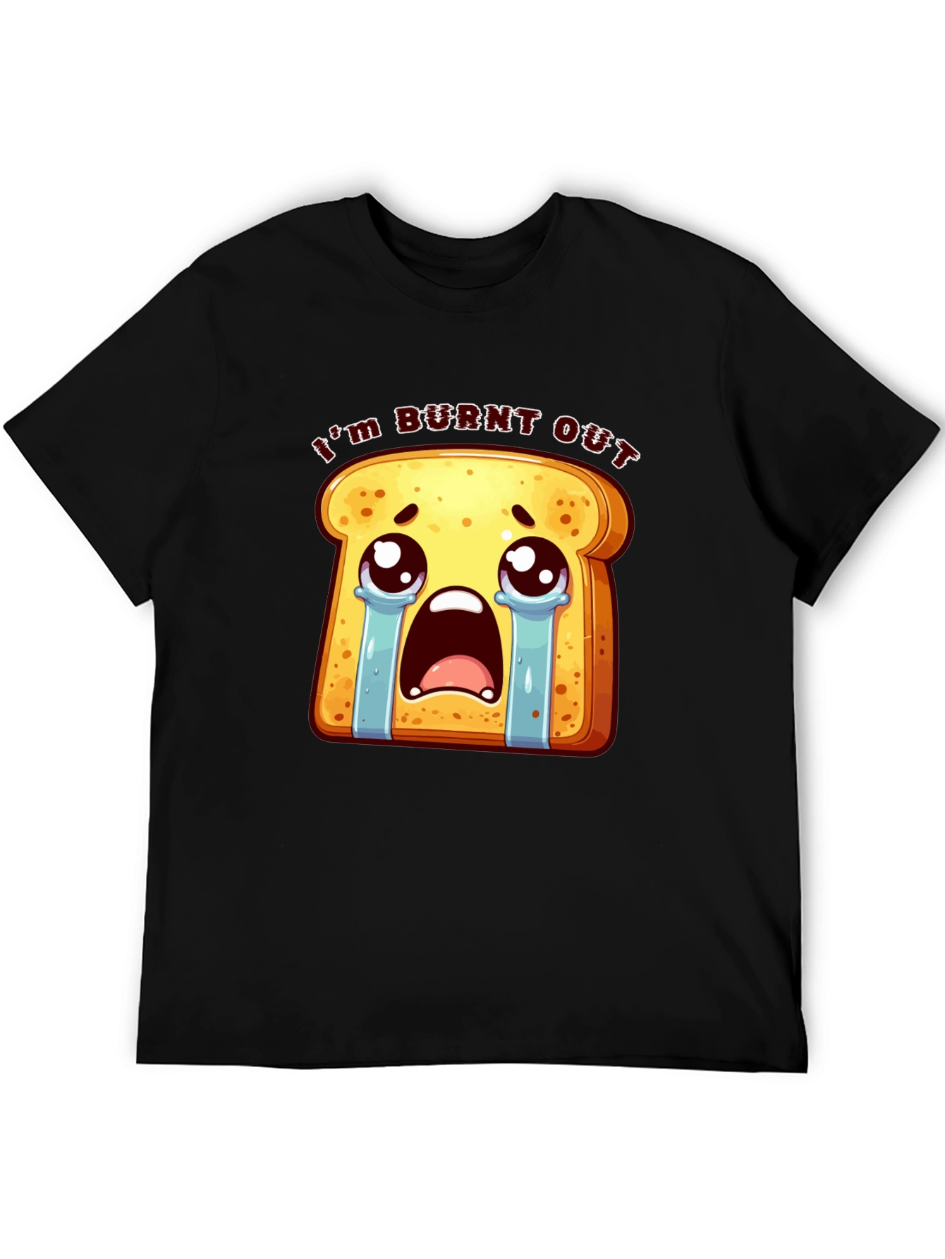 Burnt Out Toast Graphic Tee - Black Unisex T-Shirt
