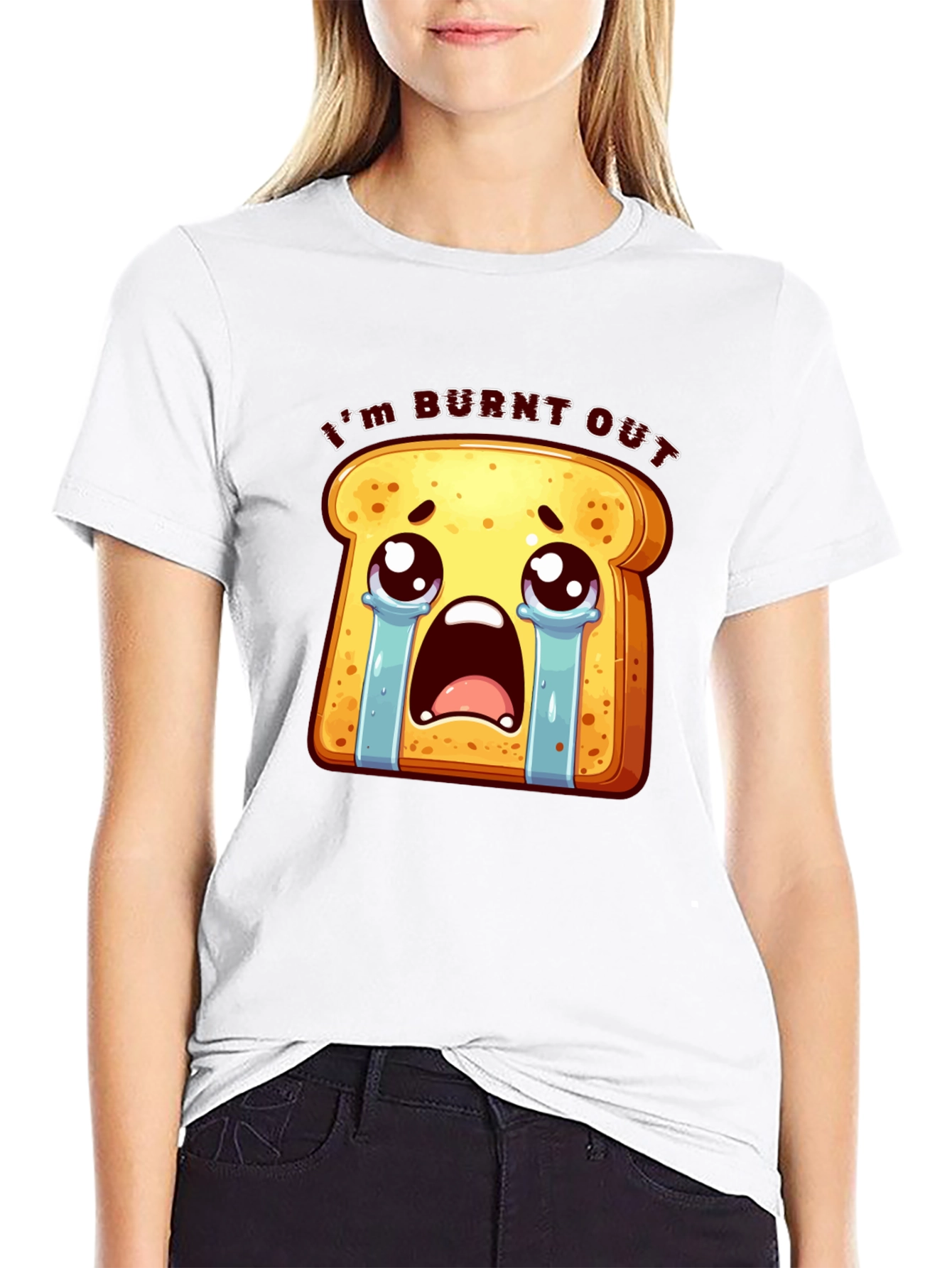 Burnt Out Toast Graphic Tee - Black Unisex T-Shirt
