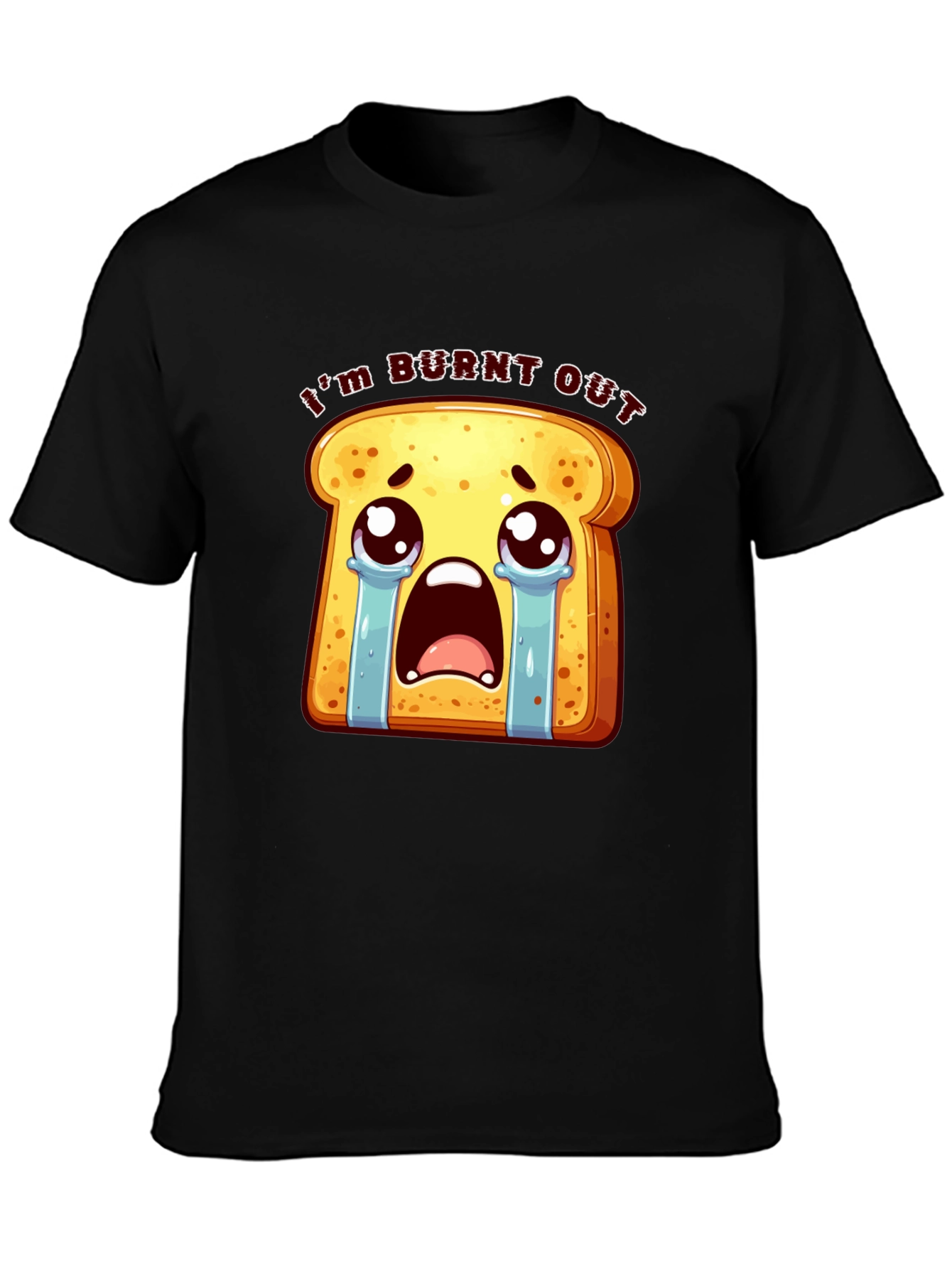 Burnt Out Toast Graphic Tee - Black Unisex T-Shirt