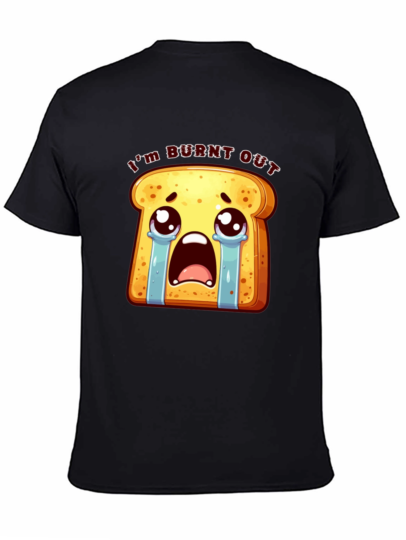 Burnt Out Toast Graphic Tee - Black Unisex T-Shirt