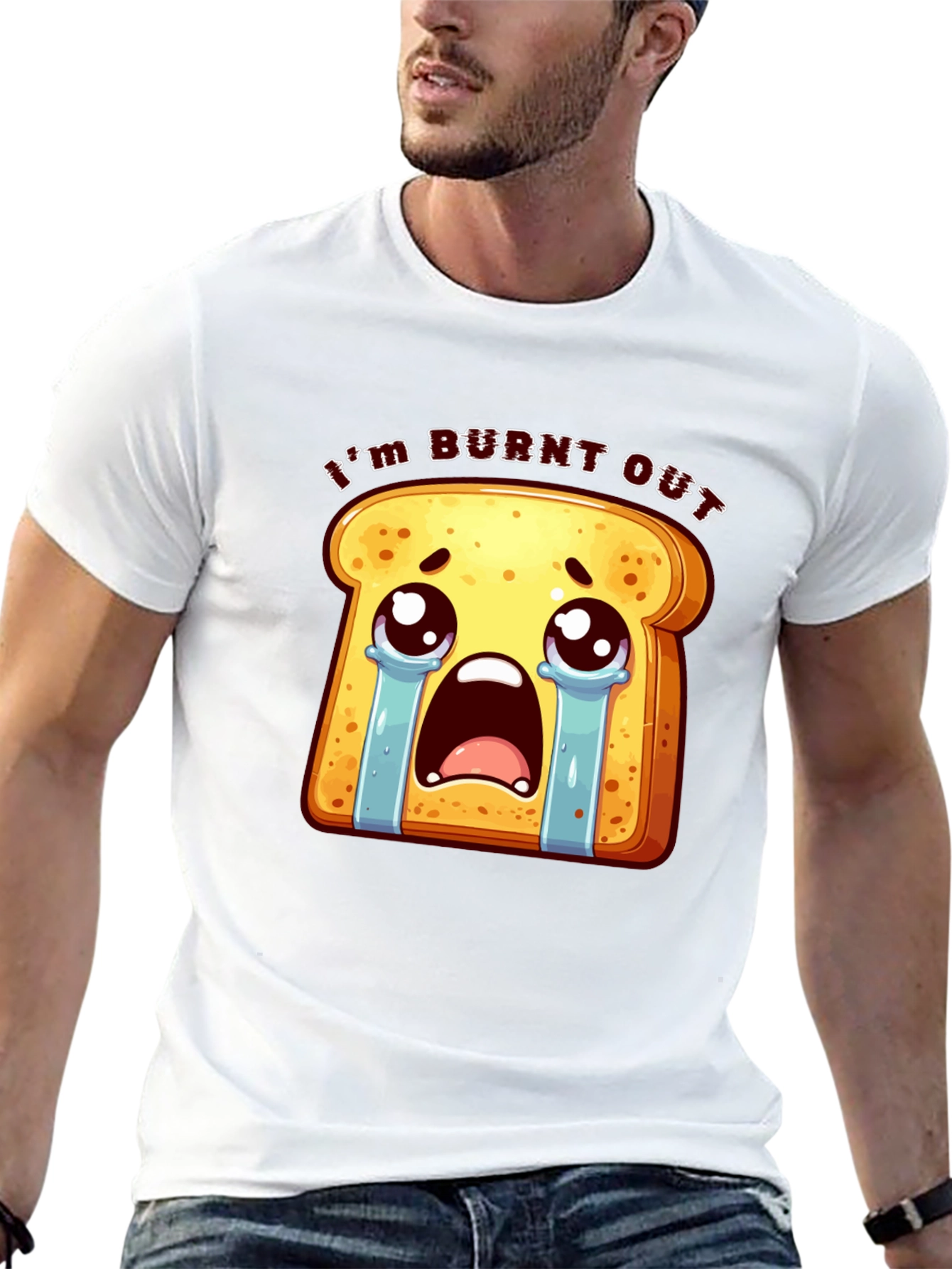 Burnt Out Toast Graphic Tee - Black Unisex T-Shirt