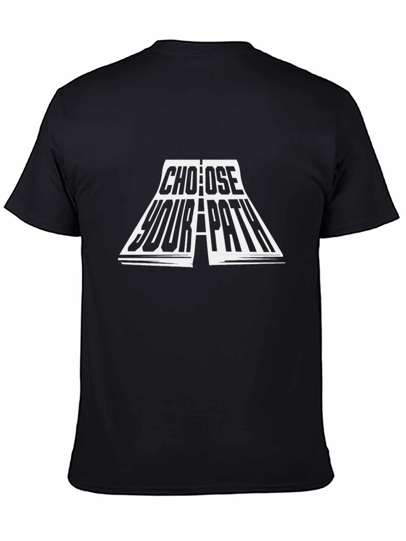 Choose Your Path Graphic Tee - Black Cotton