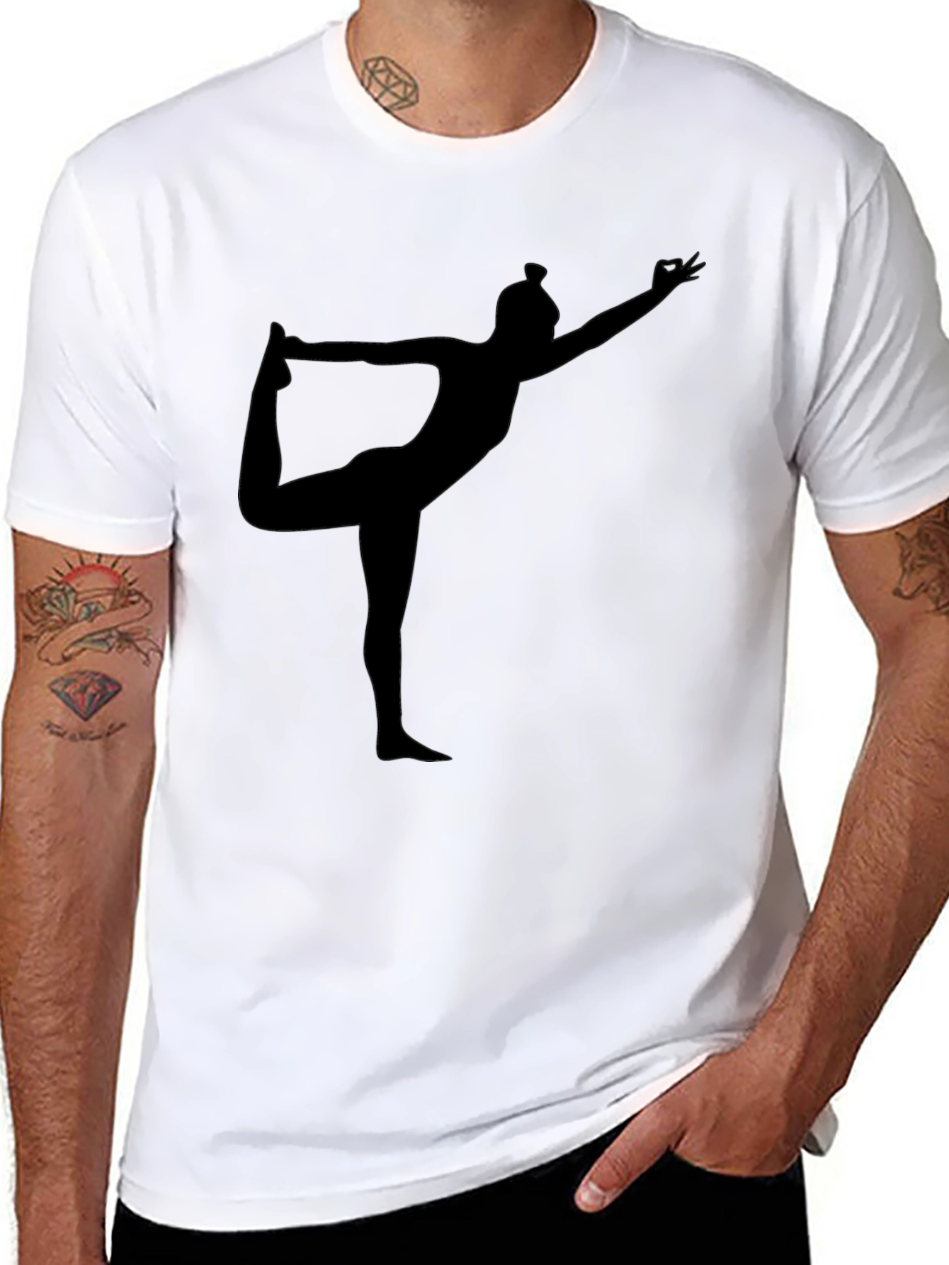 Yoga Silhouette Black T-Shirt