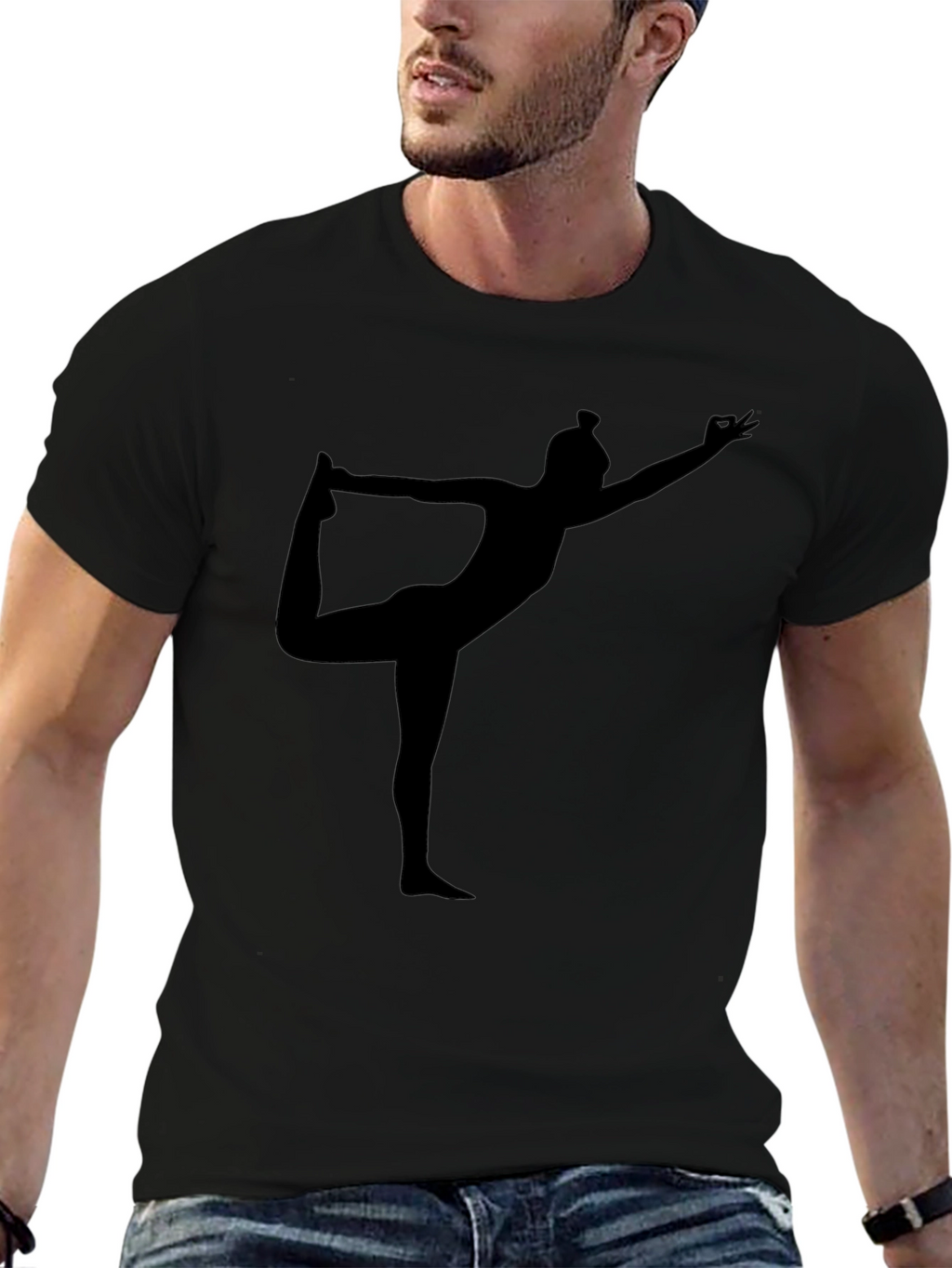 Yoga Silhouette Black T-Shirt