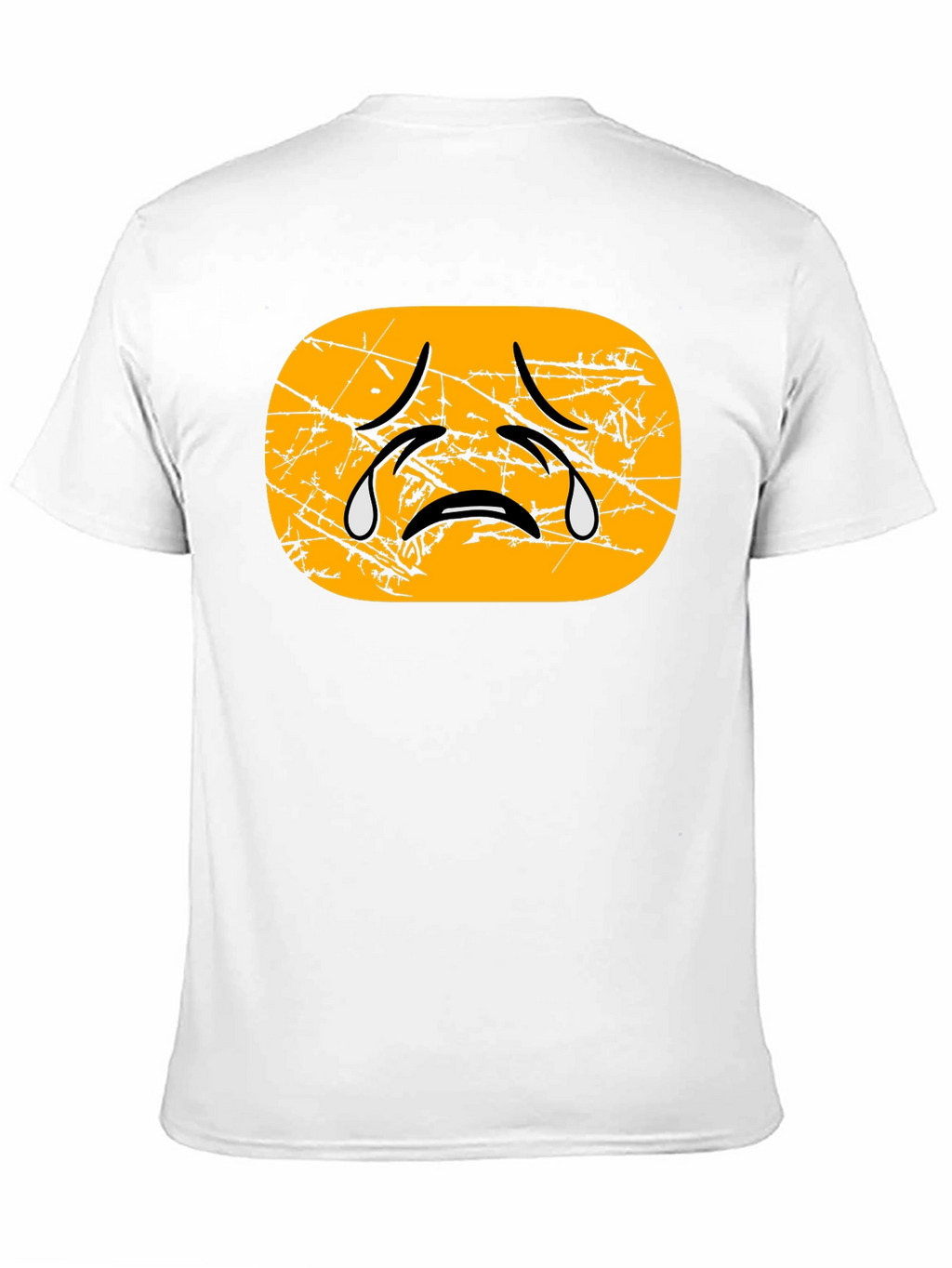 Distressed Crying Emoji T-Shirt - Black