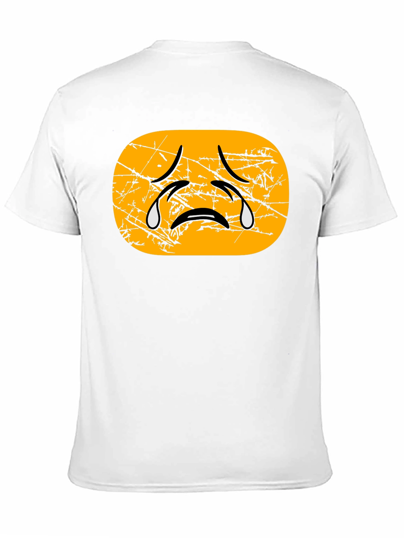 Distressed Crying Emoji T-Shirt - Black