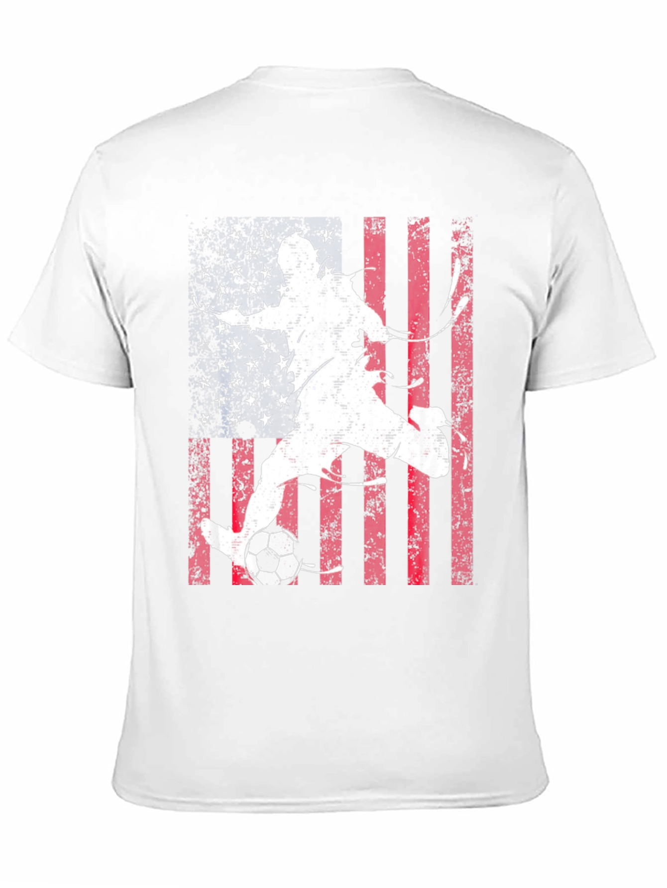 Soccer Player USA Flag Graphic T-Shirt