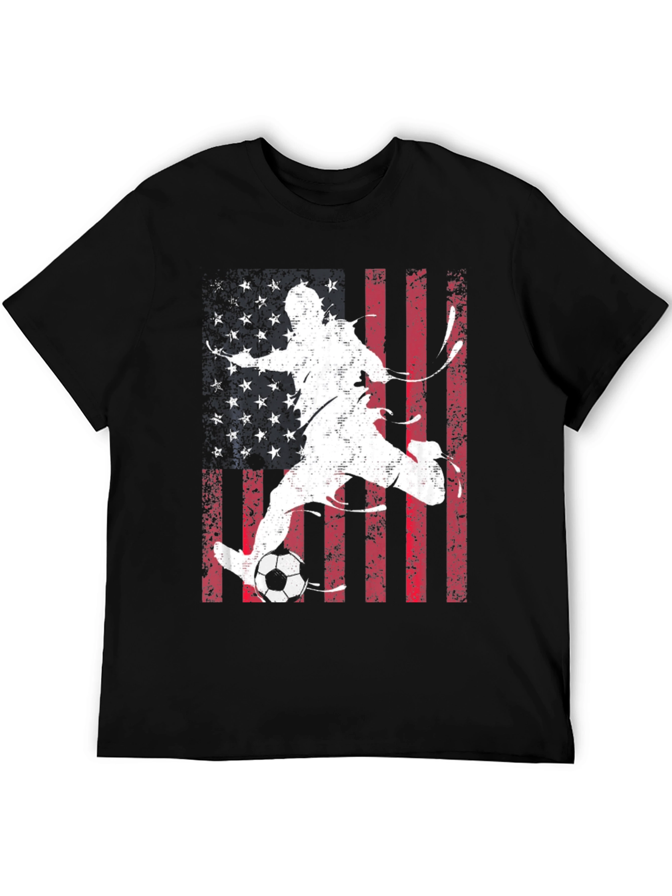 Soccer Player USA Flag Graphic T-Shirt