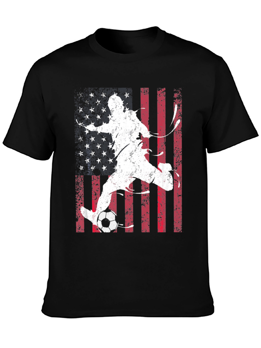 Soccer Player USA Flag Graphic T-Shirt