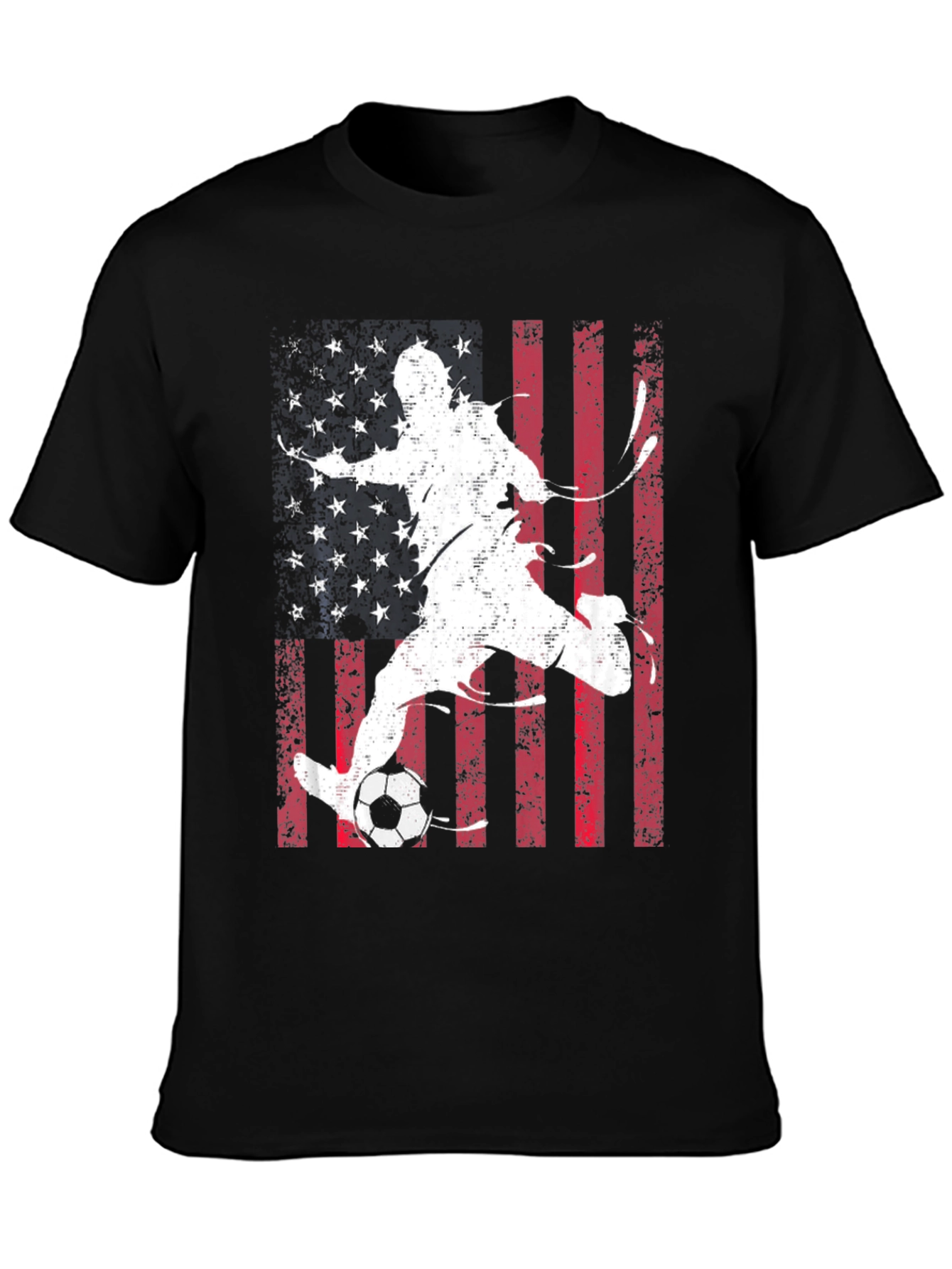 Soccer Player USA Flag Graphic T-Shirt