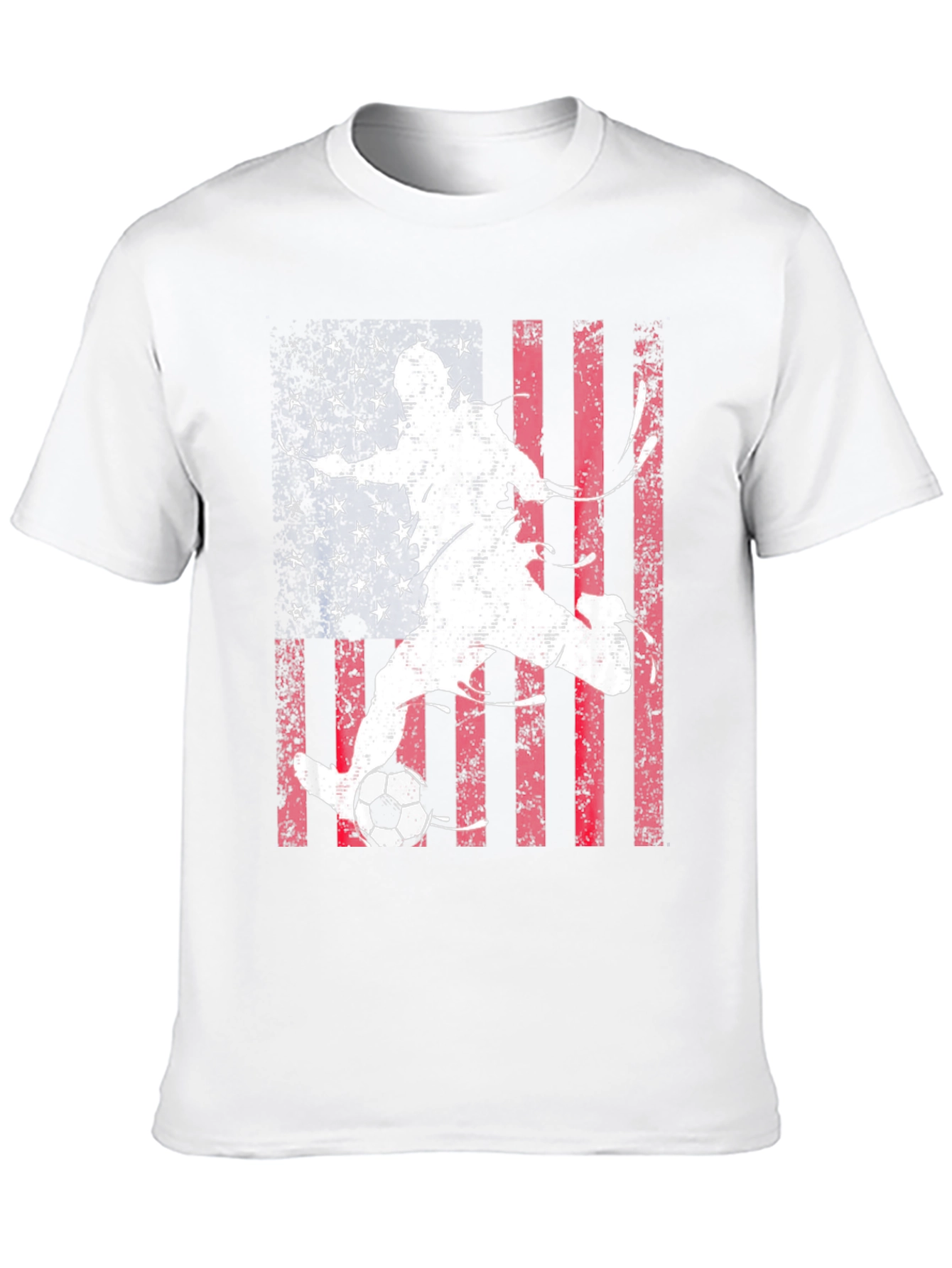 Soccer Player USA Flag Graphic T-Shirt