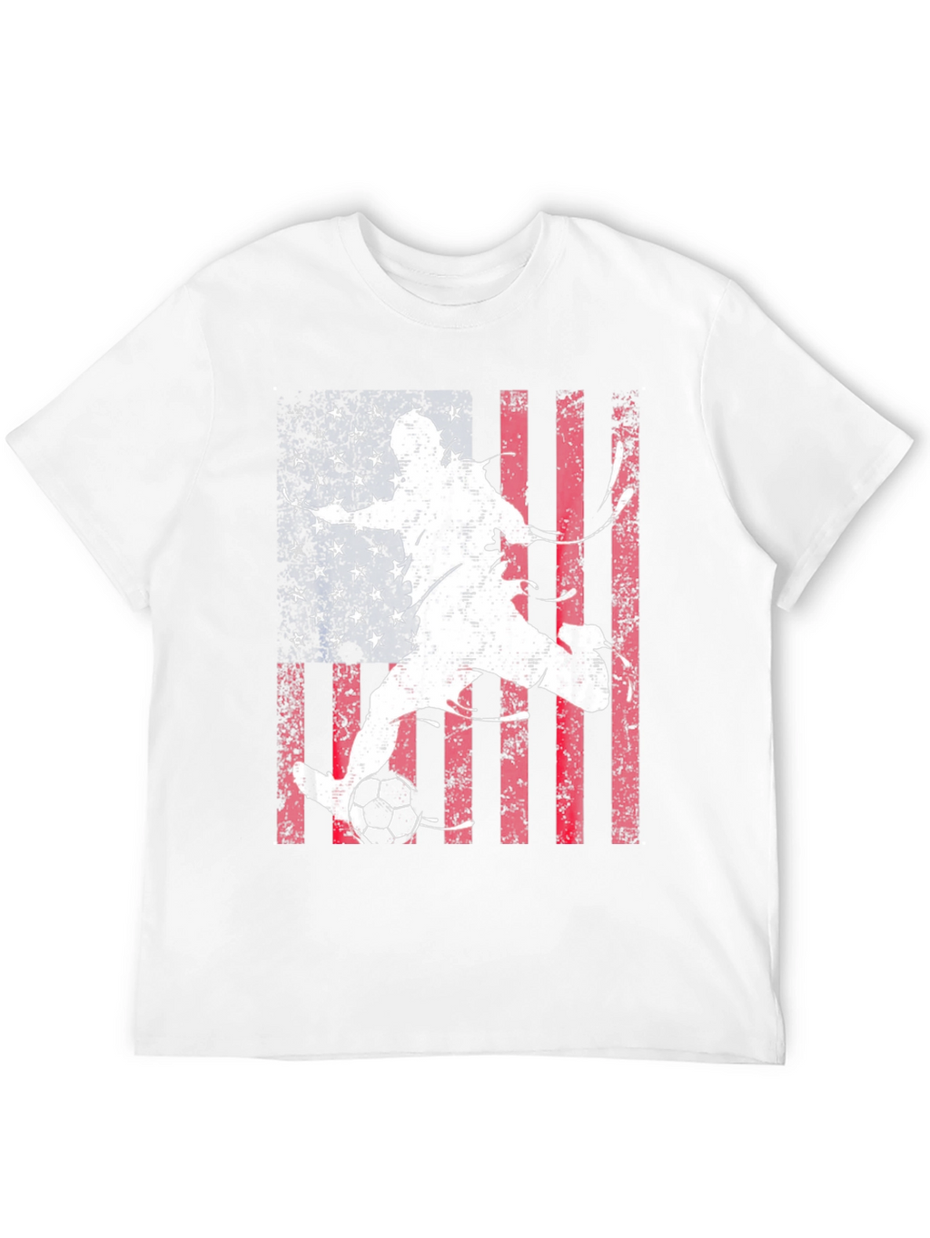 Soccer Player USA Flag Graphic T-Shirt