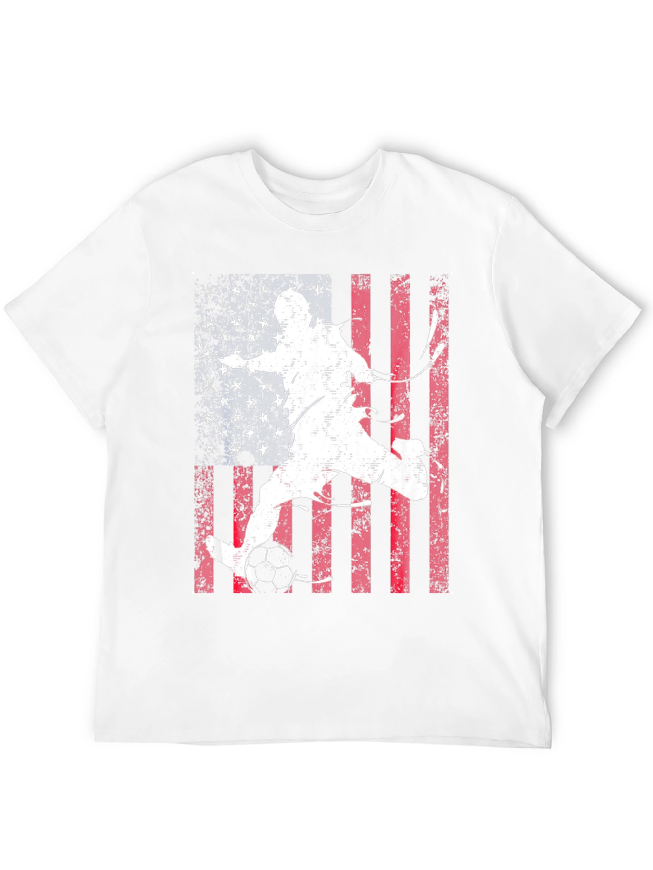 Soccer Player USA Flag Graphic T-Shirt