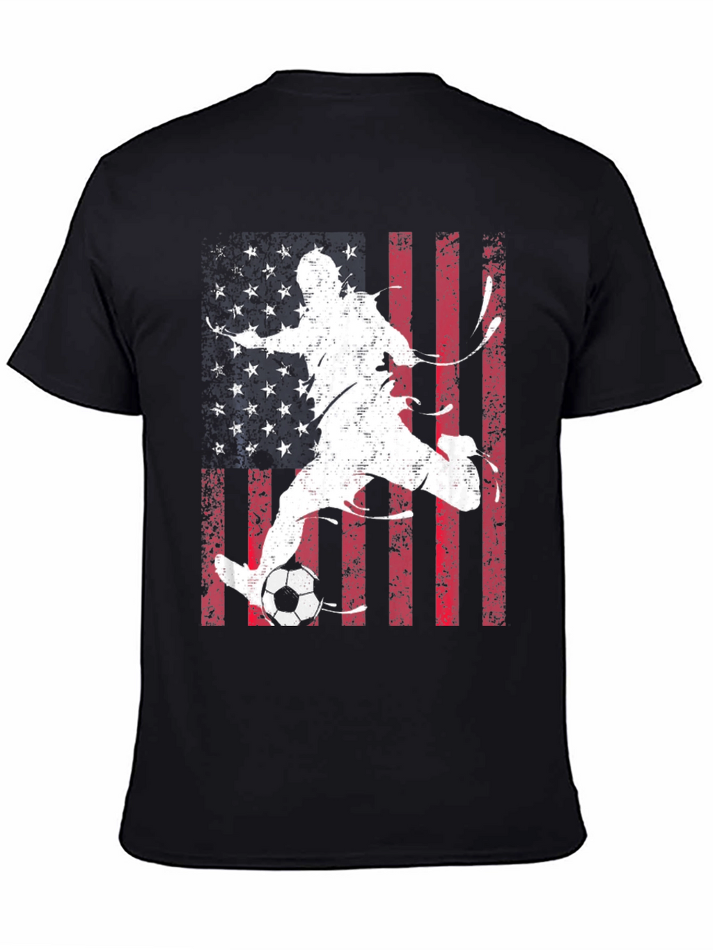 Soccer Player USA Flag Graphic T-Shirt