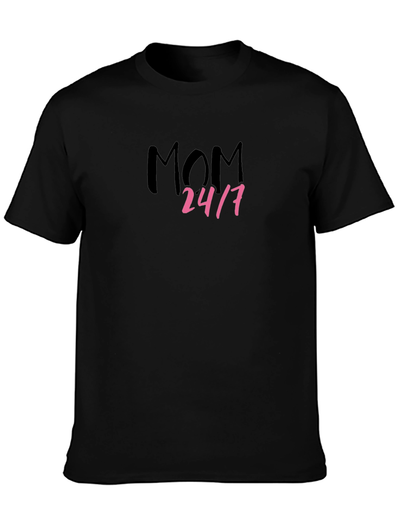 Mom 24/7 Black Graphic Tee