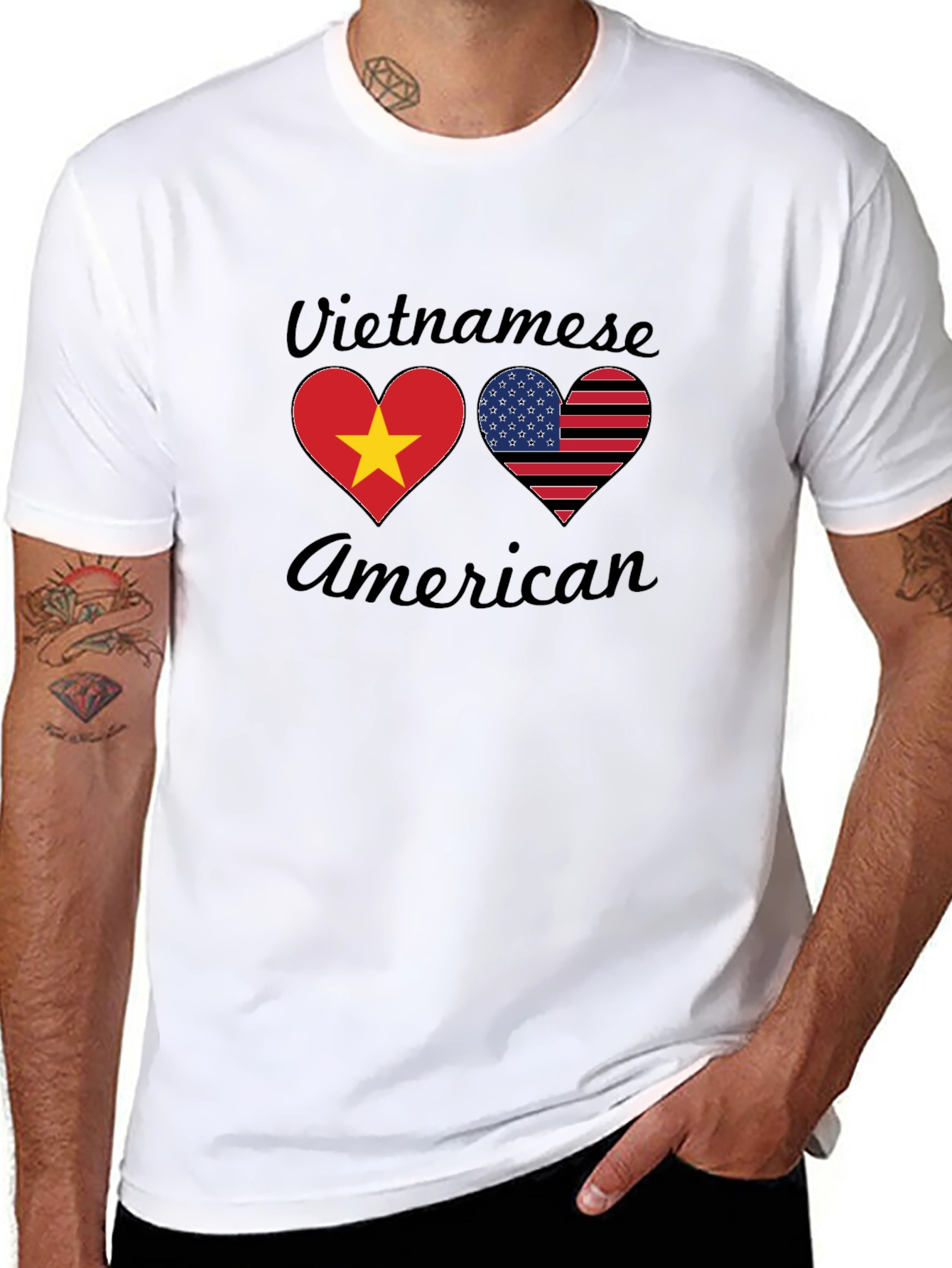 Vietnamese American Heart Flag T-Shirt
