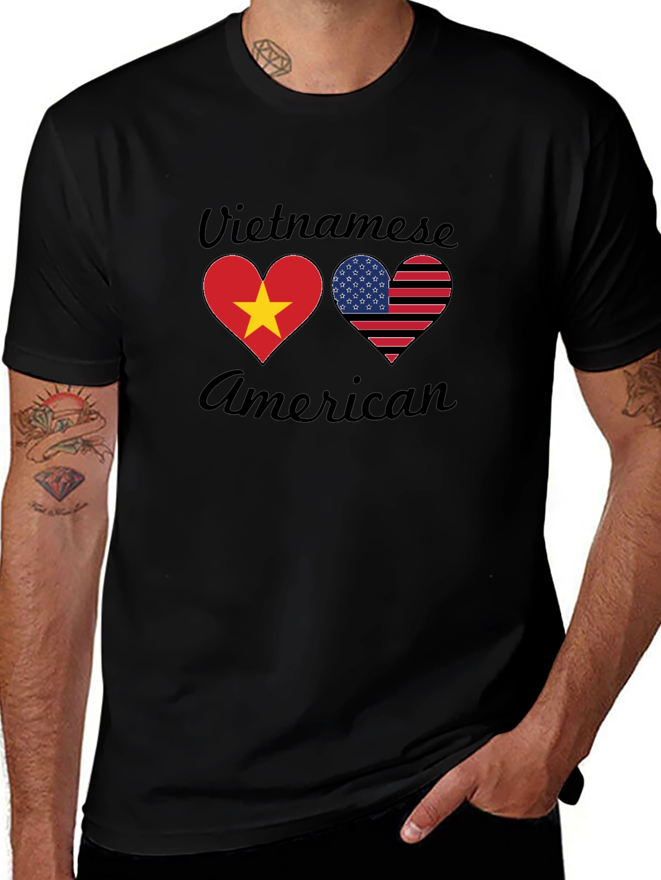 Vietnamese American Heart Flag T-Shirt