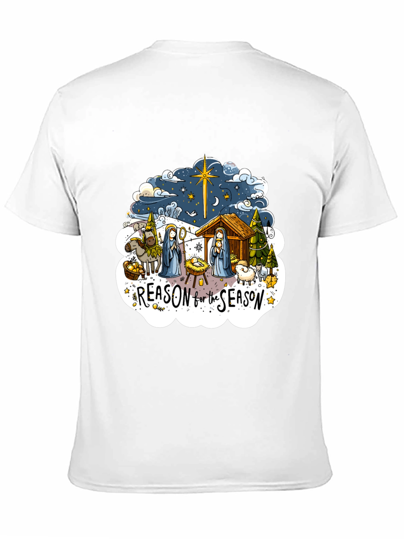Reason for the Season Graphic Tee - Nativity Scene Shirt