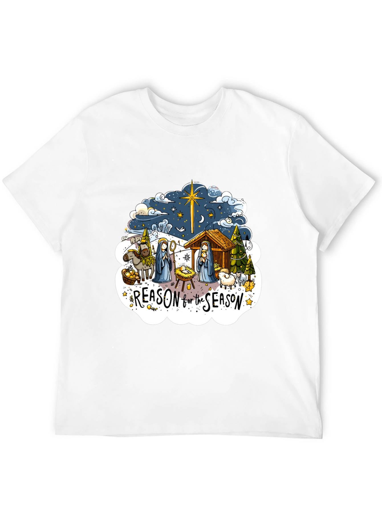 Reason for the Season Graphic Tee - Nativity Scene Shirt