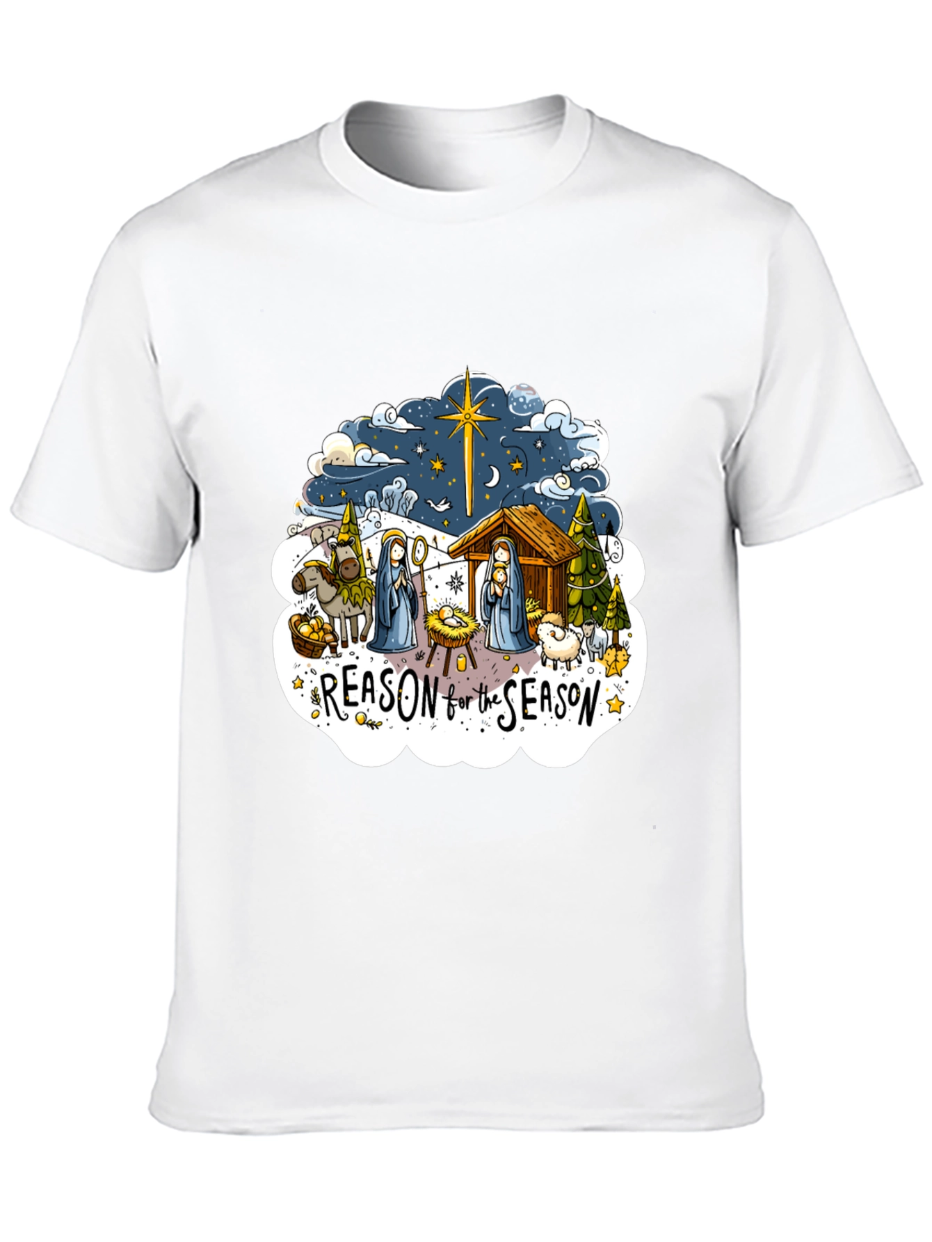 Reason for the Season Graphic Tee - Nativity Scene Shirt