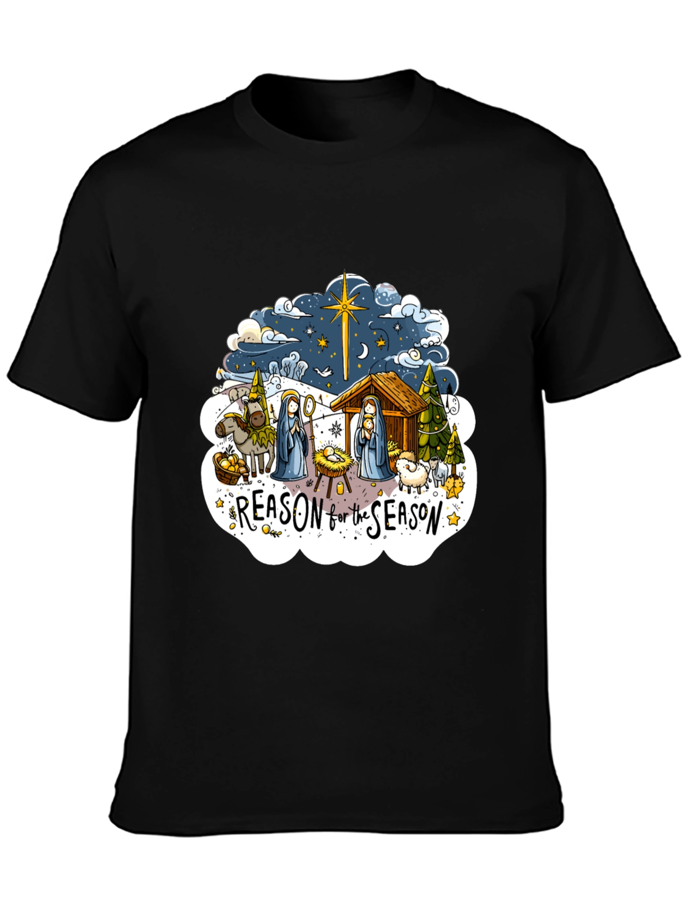 Reason for the Season Graphic Tee - Nativity Scene Shirt