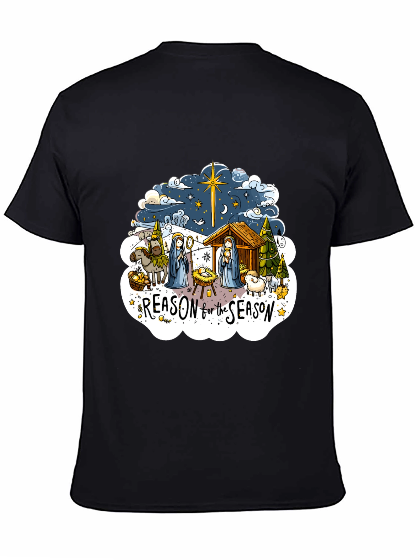 Reason for the Season Graphic Tee - Nativity Scene Shirt