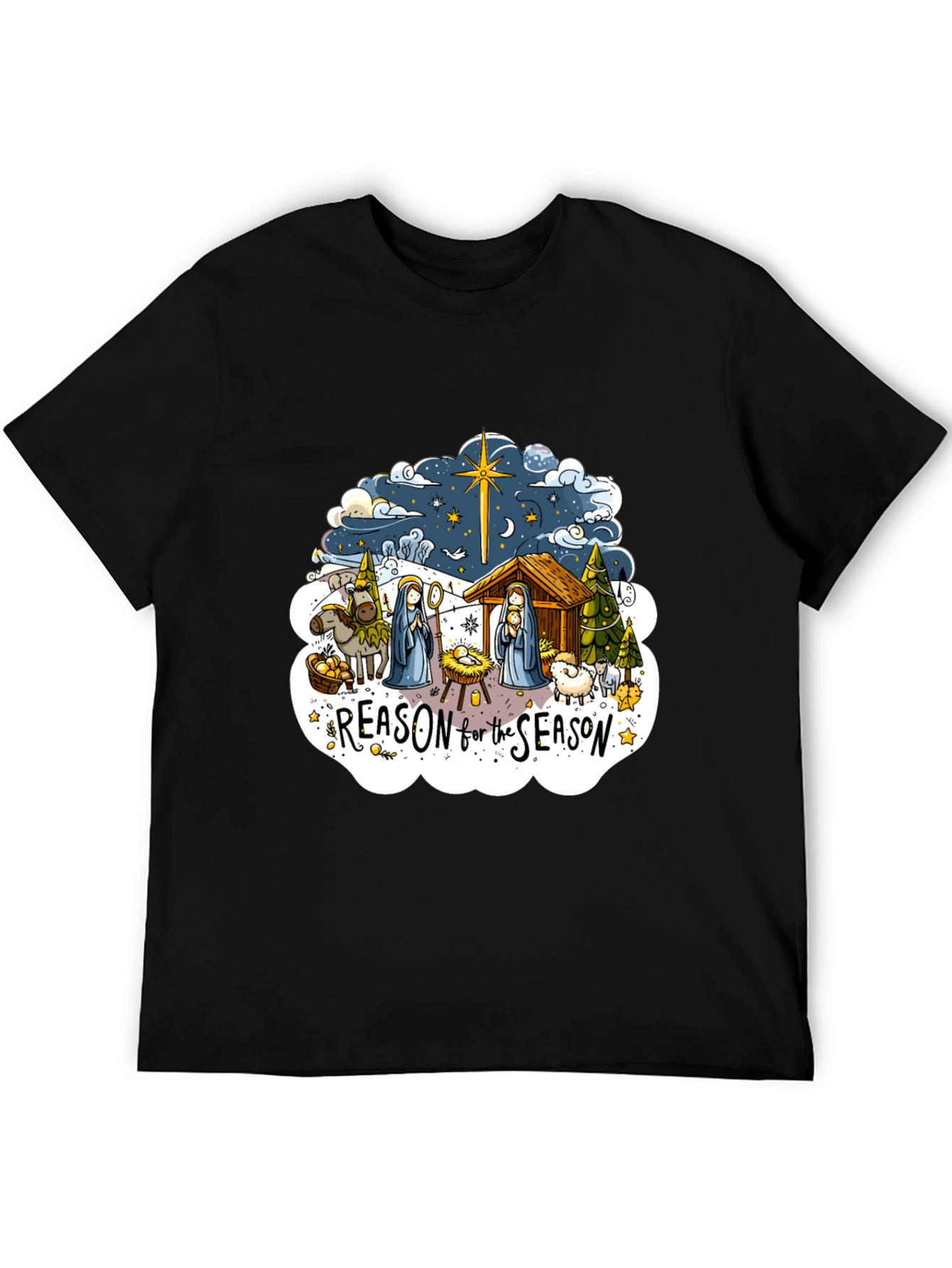 Reason for the Season Graphic Tee - Nativity Scene Shirt