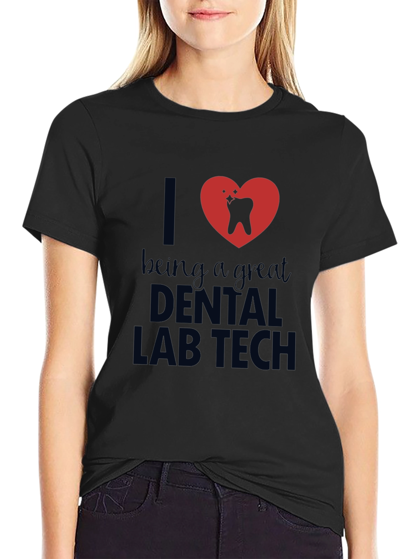 Dental Lab Tech Heart Graphic T-Shirt