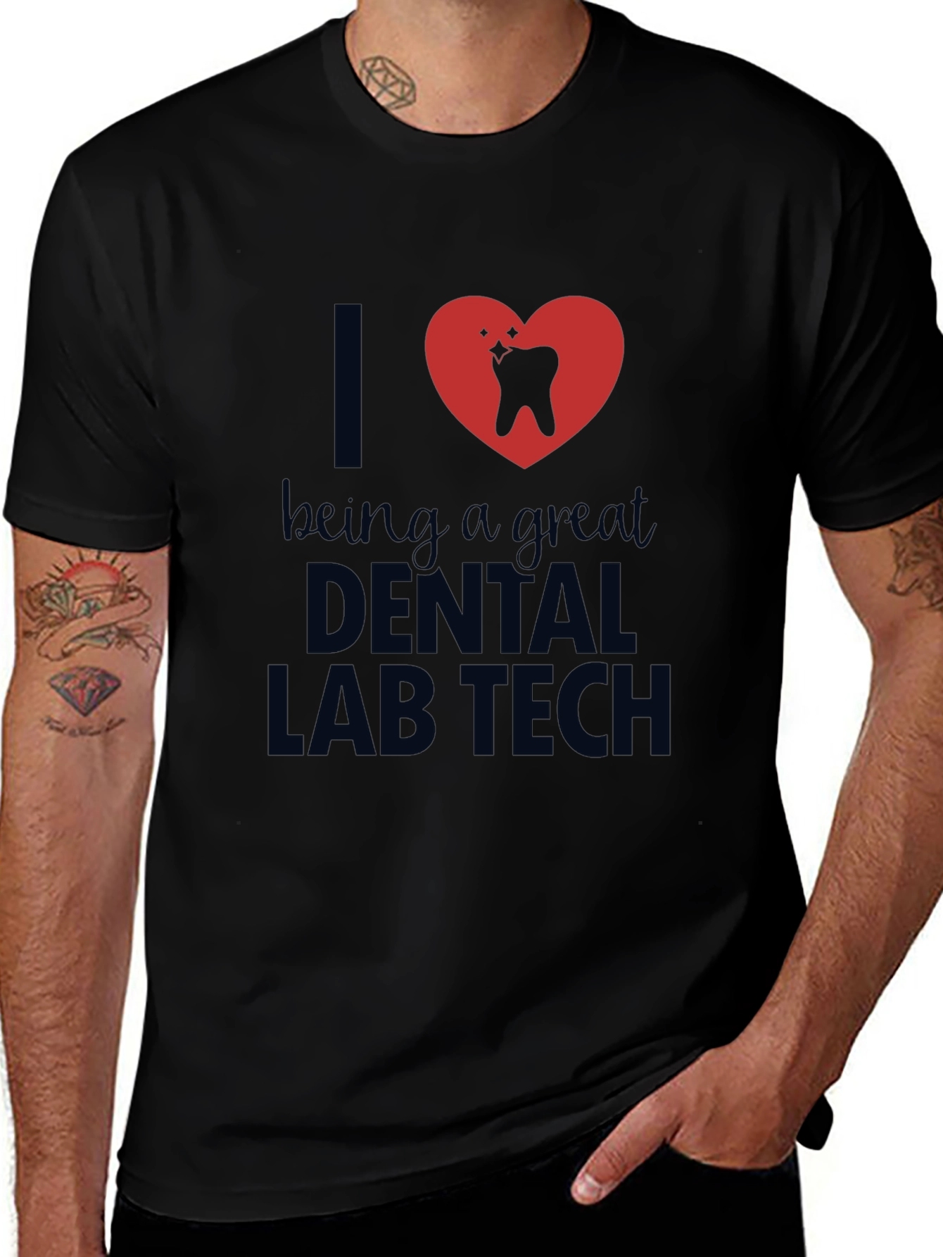 Dental Lab Tech Heart Graphic T-Shirt