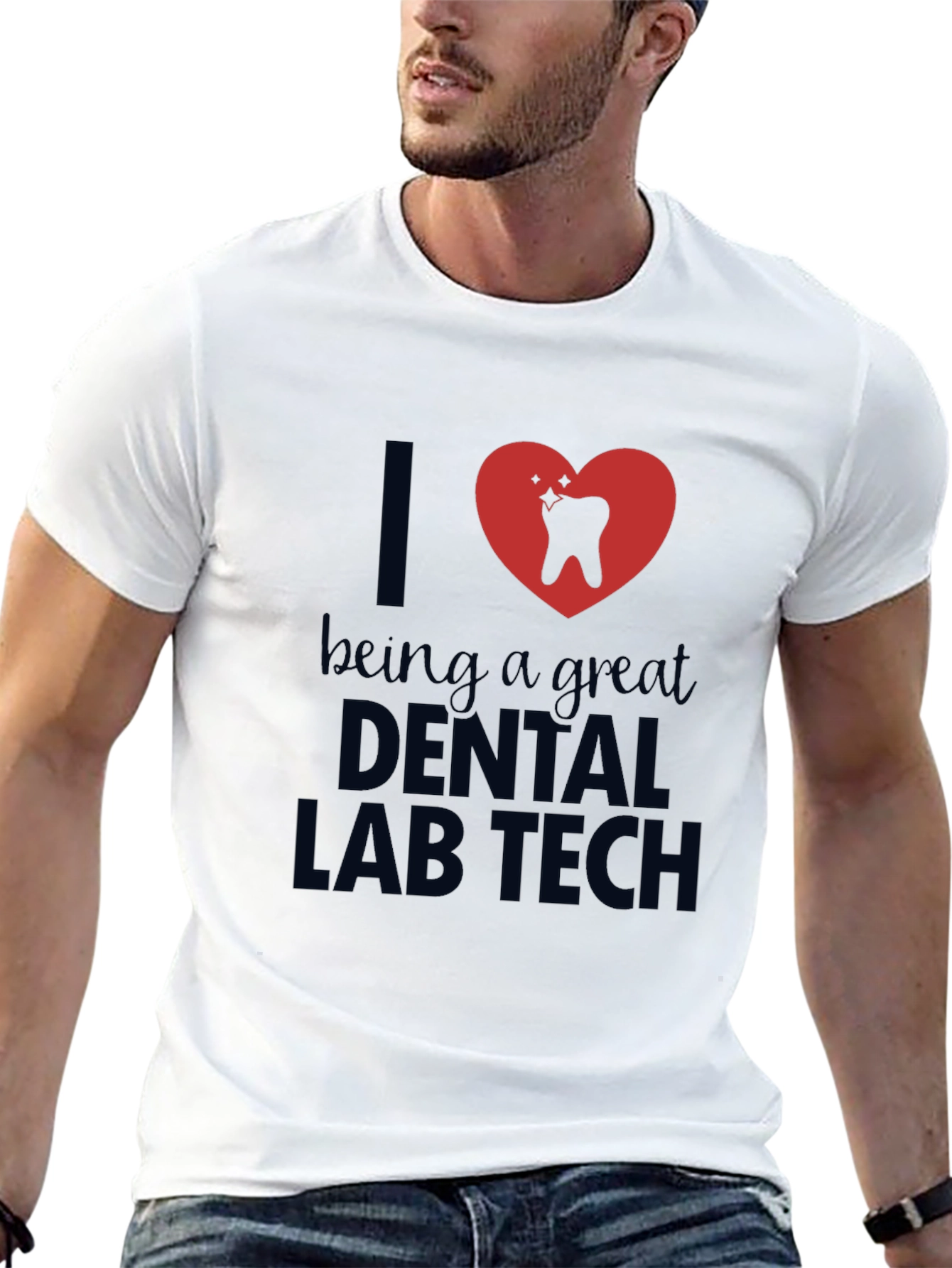 Dental Lab Tech Heart Graphic T-Shirt