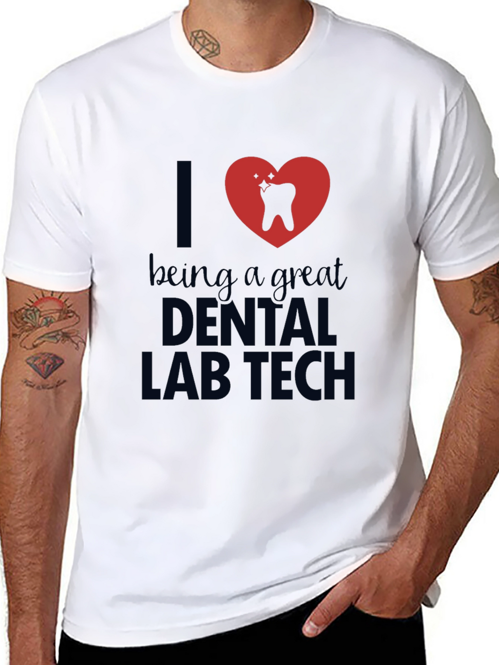 Dental Lab Tech Heart Graphic T-Shirt