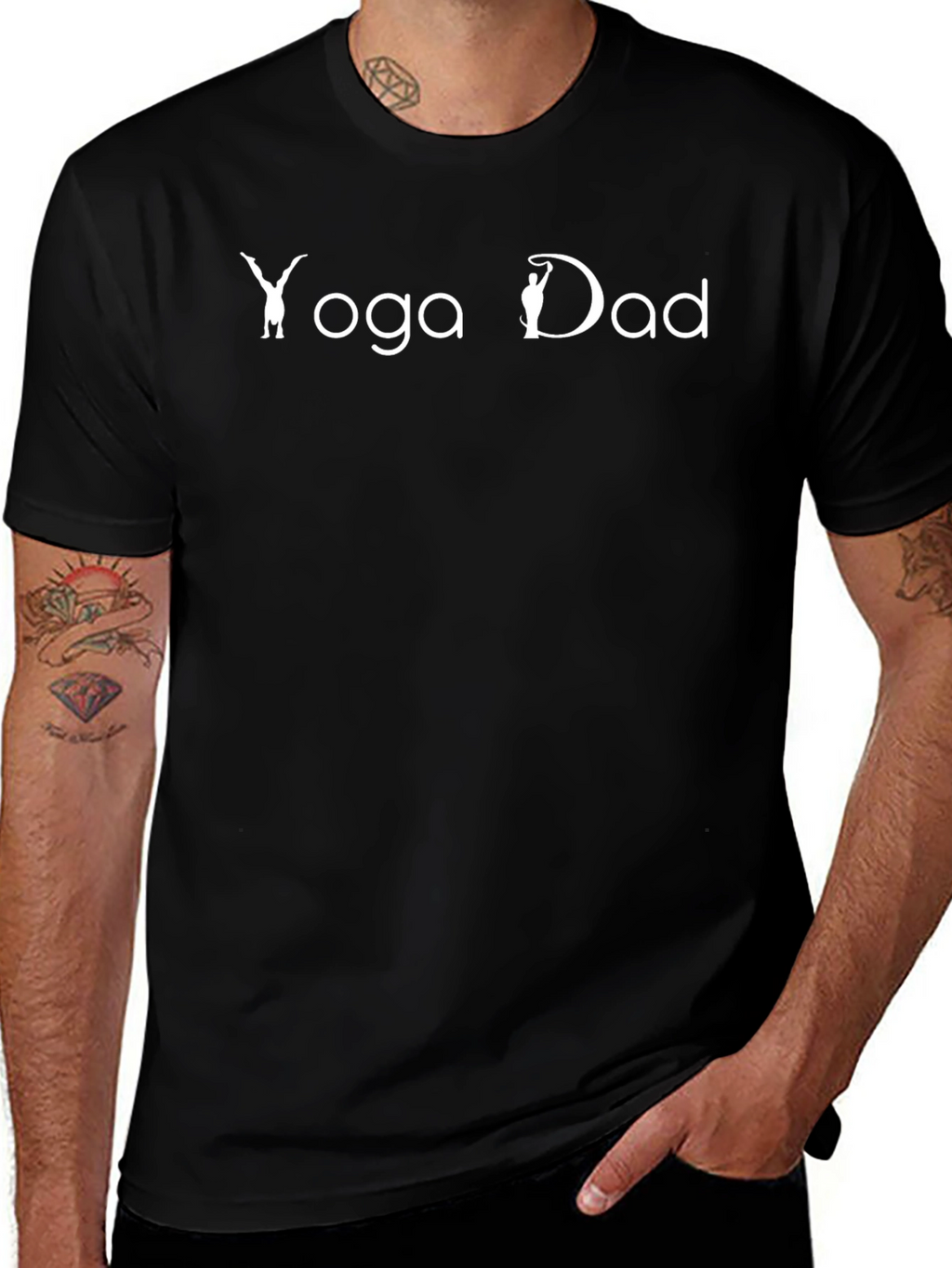 Yoga Dad Tee - Black Cotton Blend T-Shirt
