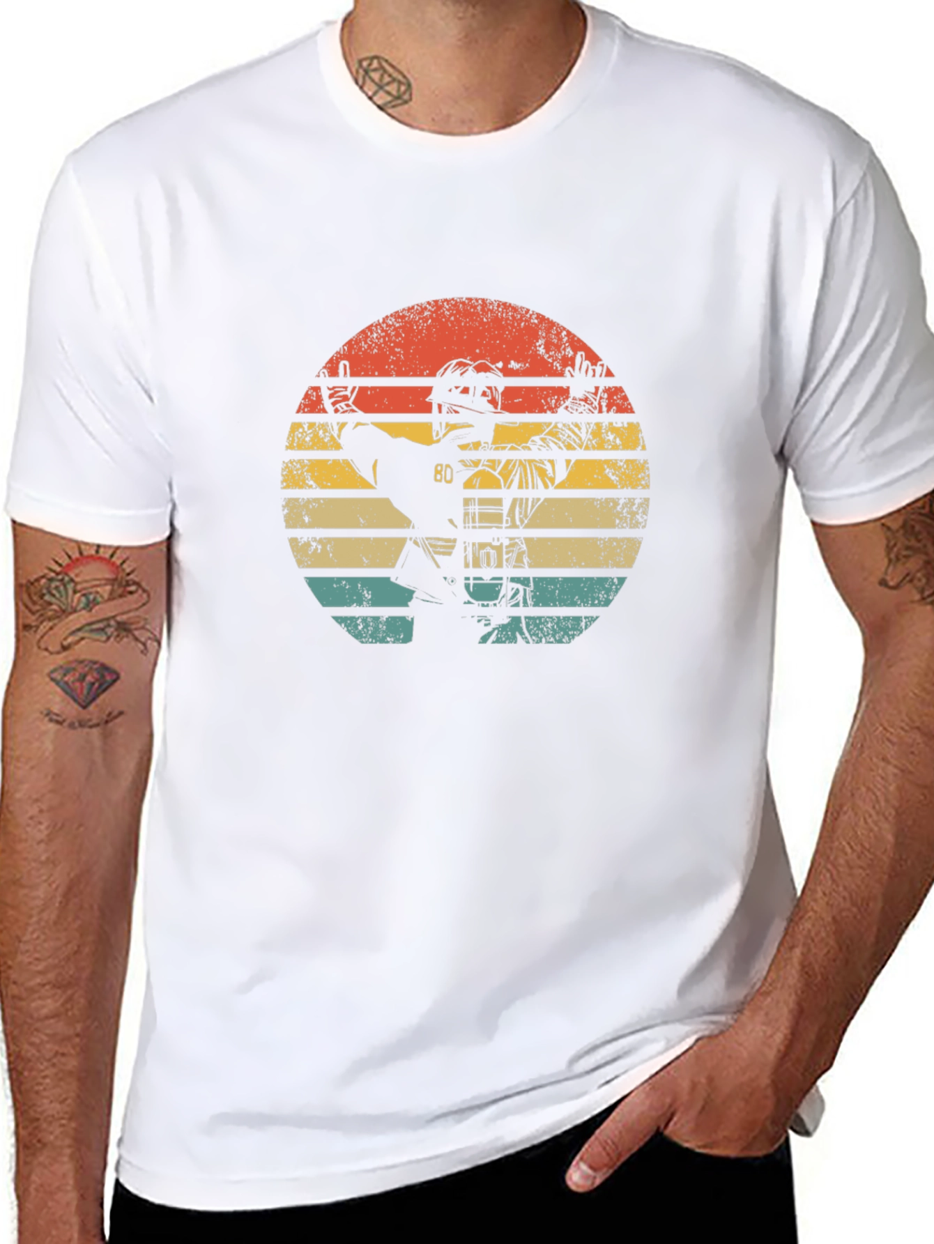 Vintage Hockey Player Graphic Tee - Retro Style T-Shirt