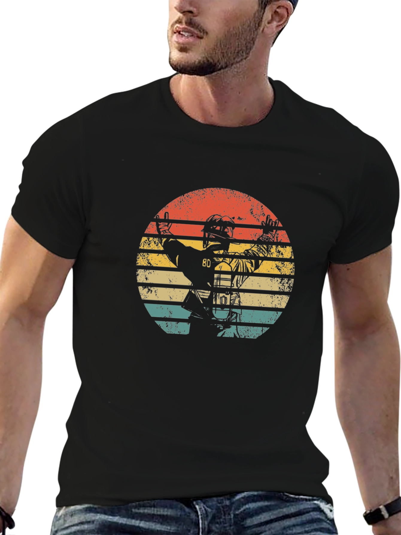 Vintage Hockey Player Graphic Tee - Retro Style T-Shirt