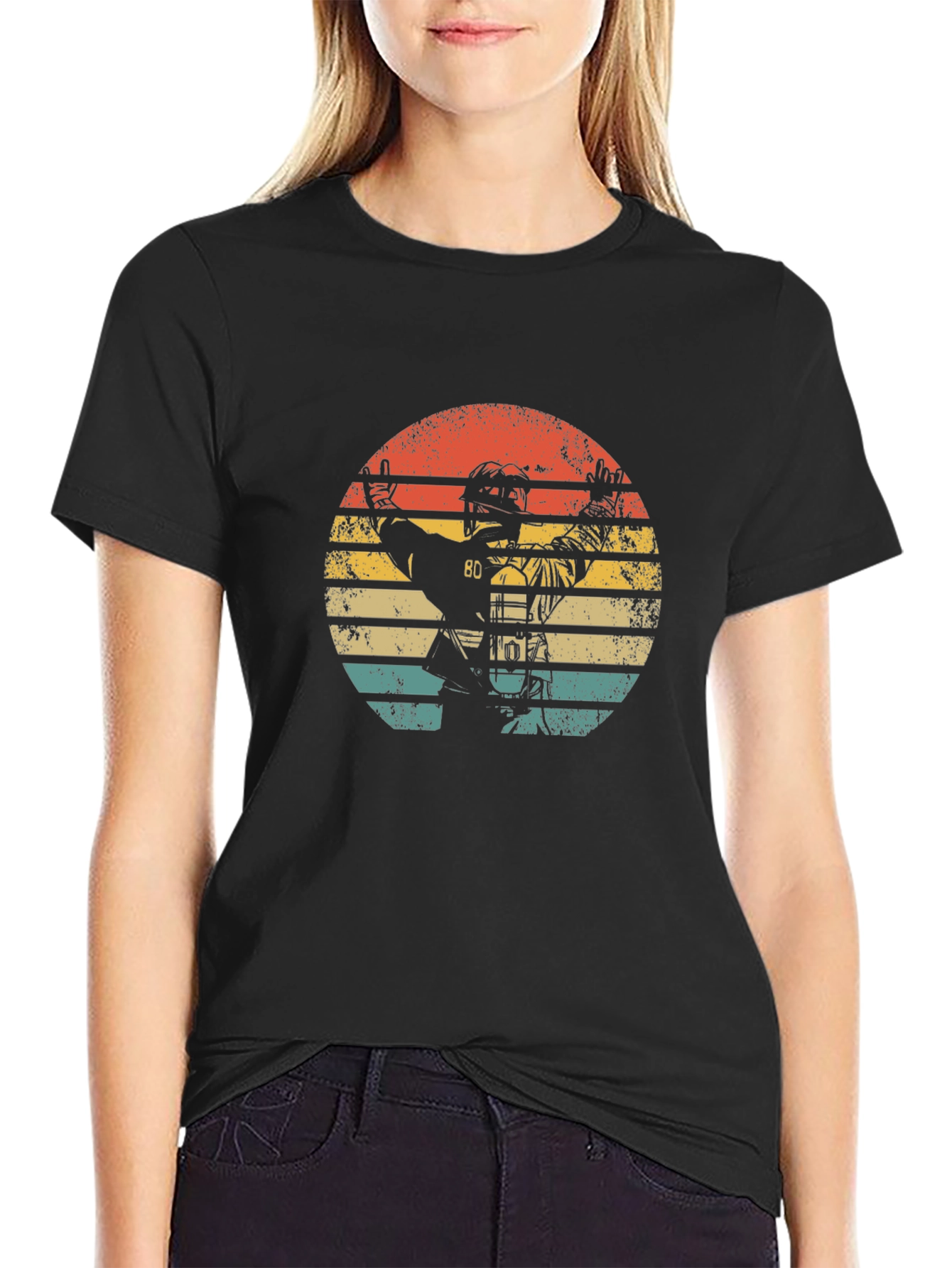 Vintage Hockey Player Graphic Tee - Retro Style T-Shirt