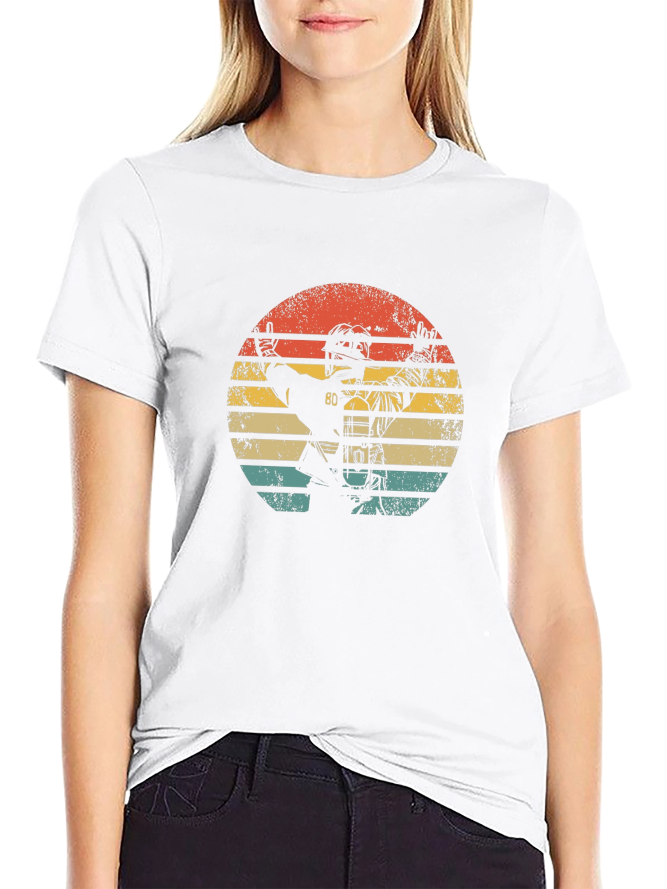 Vintage Hockey Player Graphic Tee - Retro Style T-Shirt