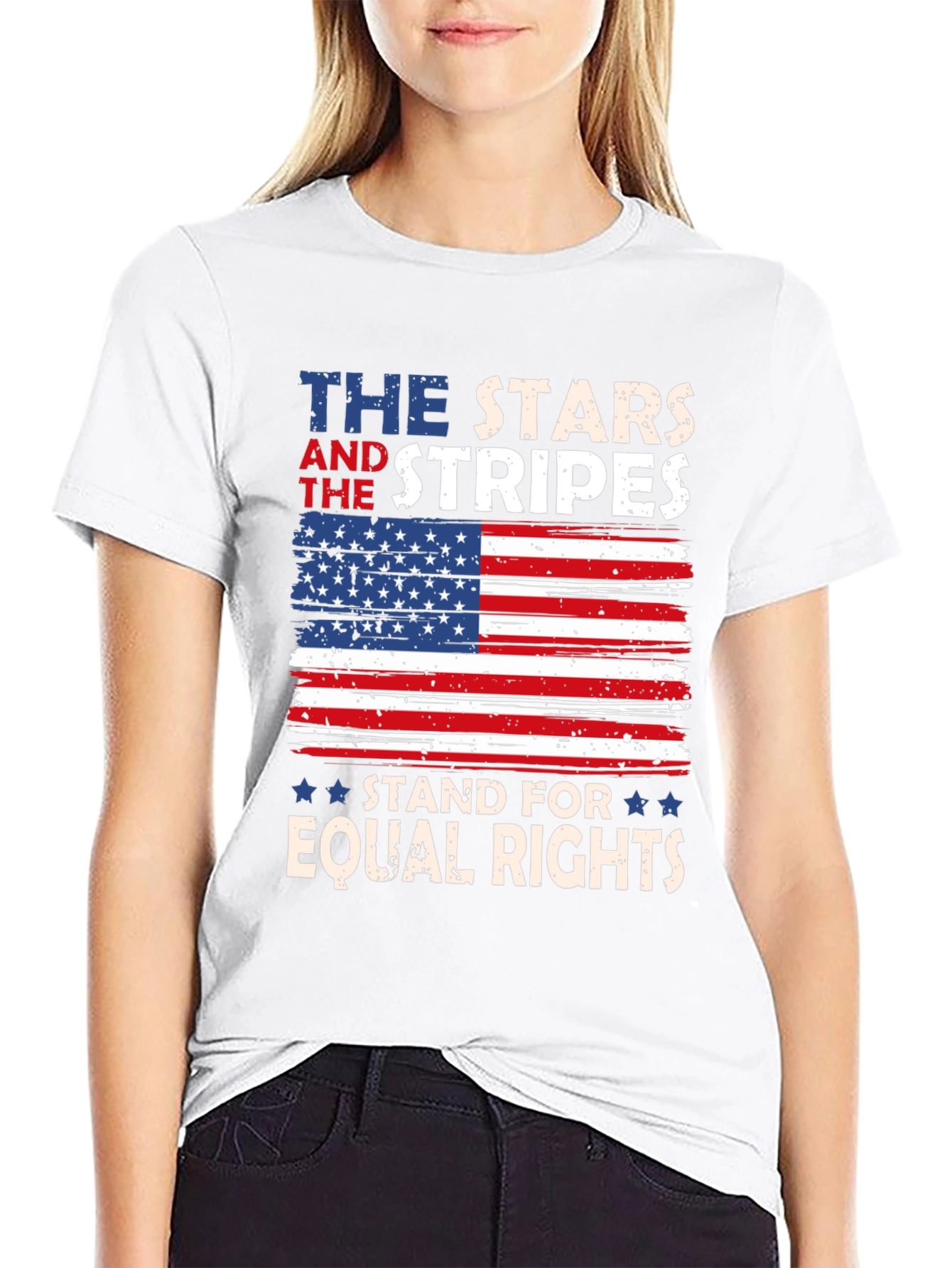 Stars and Stripes Equal Rights Patriotic Tee