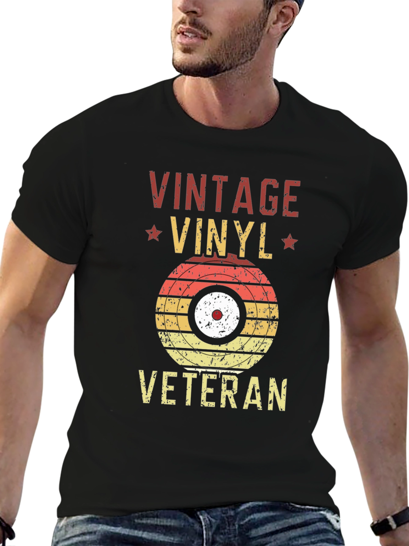 Vintage Vinyl Veteran Graphic T-Shirt