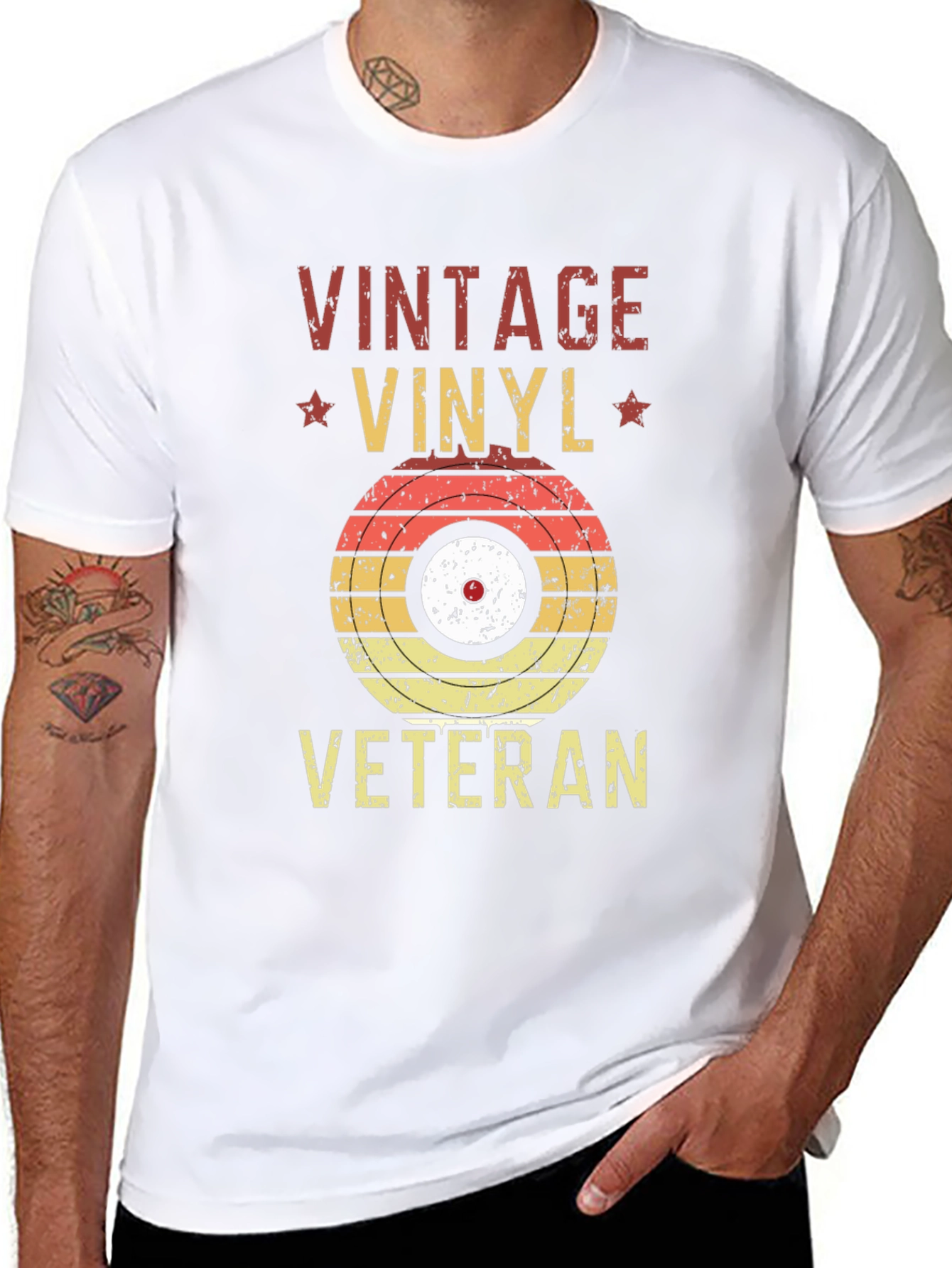 Vintage Vinyl Veteran Graphic T-Shirt