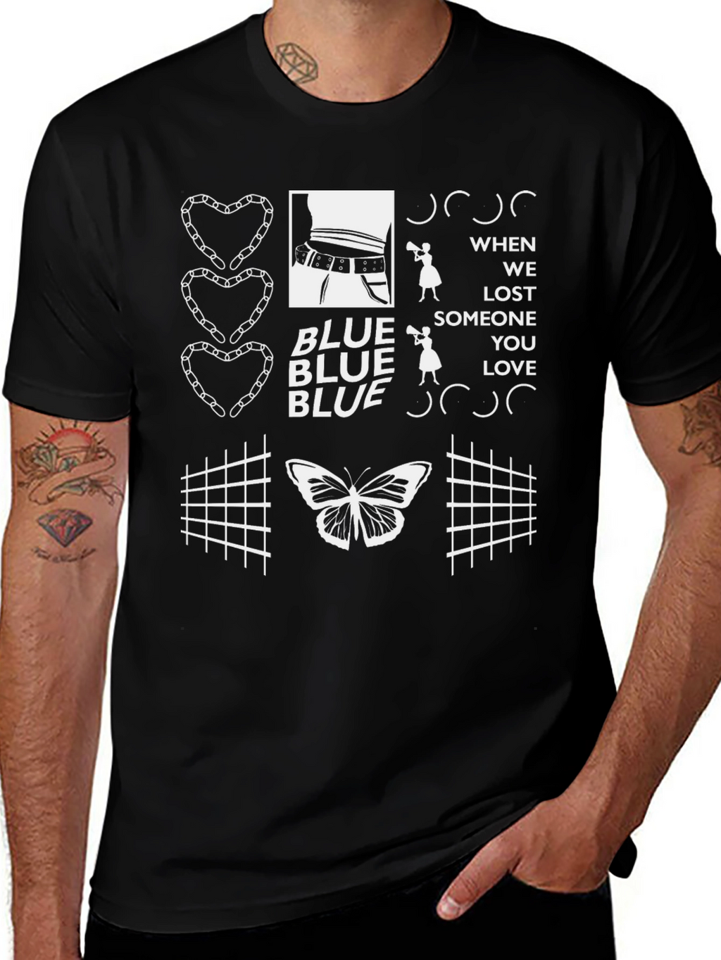 Unique Graphic Print Black T-Shirt