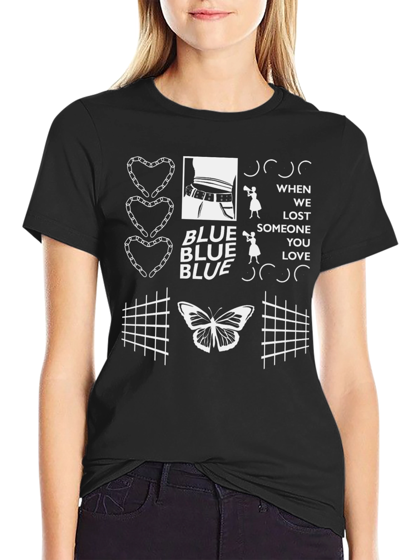 Unique Graphic Print Black T-Shirt