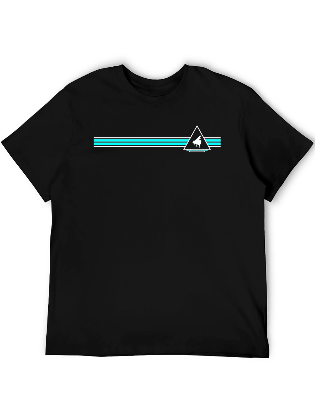 Piano Triangle Graphic Black T-Shirt