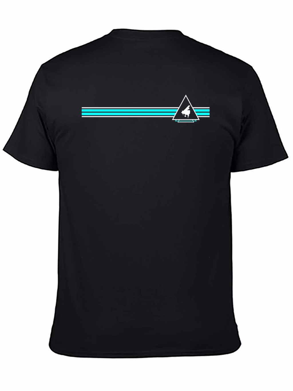 Piano Triangle Graphic Black T-Shirt