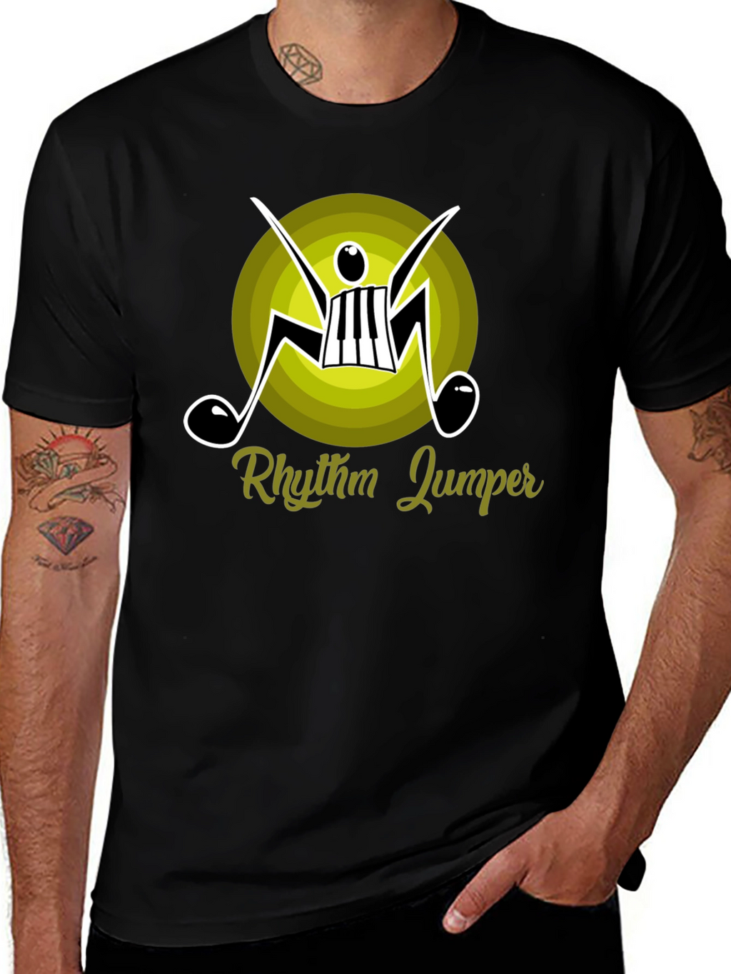 Rhythm Jumper Graphic Tee - Music Lovers T-Shirt
