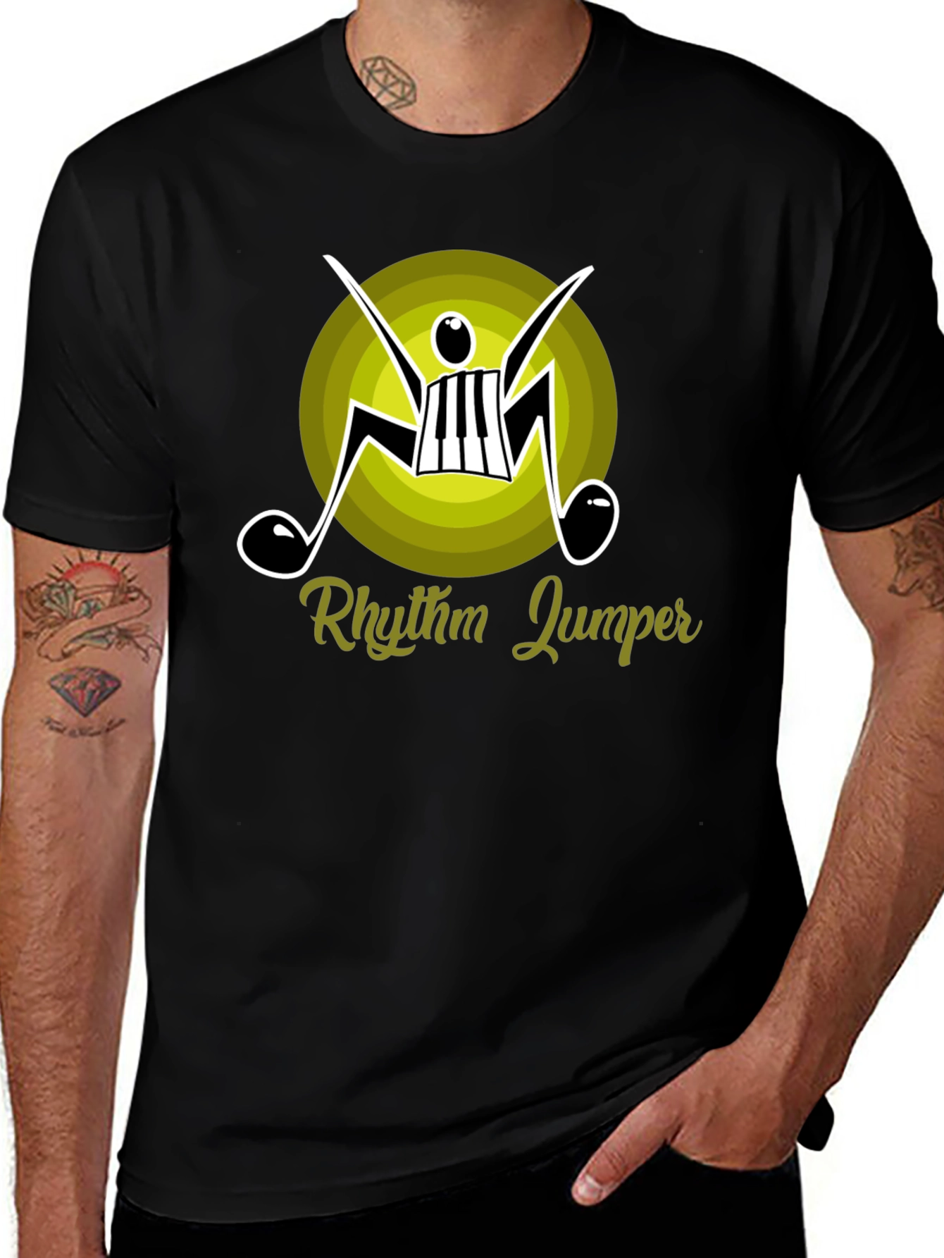Rhythm Jumper Graphic Tee - Music Lovers T-Shirt