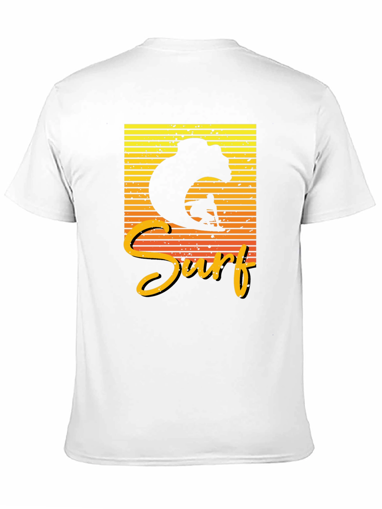 Surf Bear Graphic Tee - Black Cotton T-Shirt