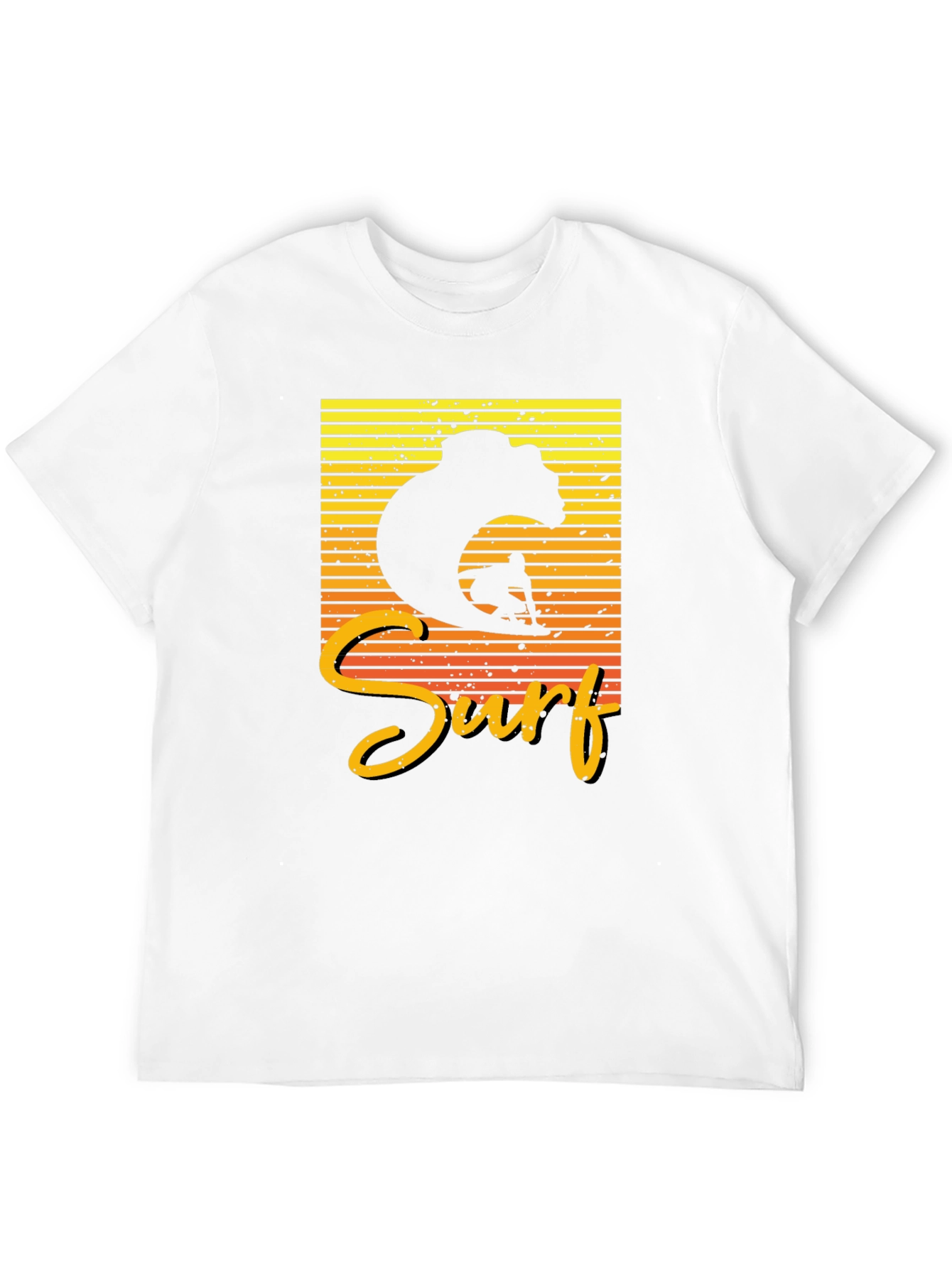 Surf Bear Graphic Tee - Black Cotton T-Shirt