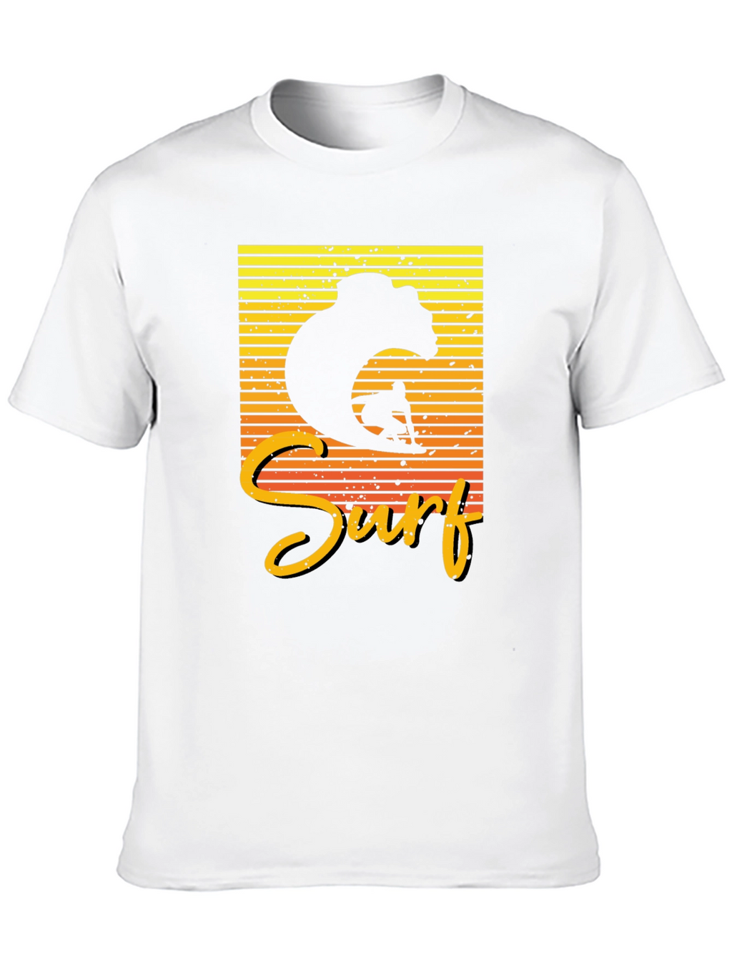 Surf Bear Graphic Tee - Black Cotton T-Shirt
