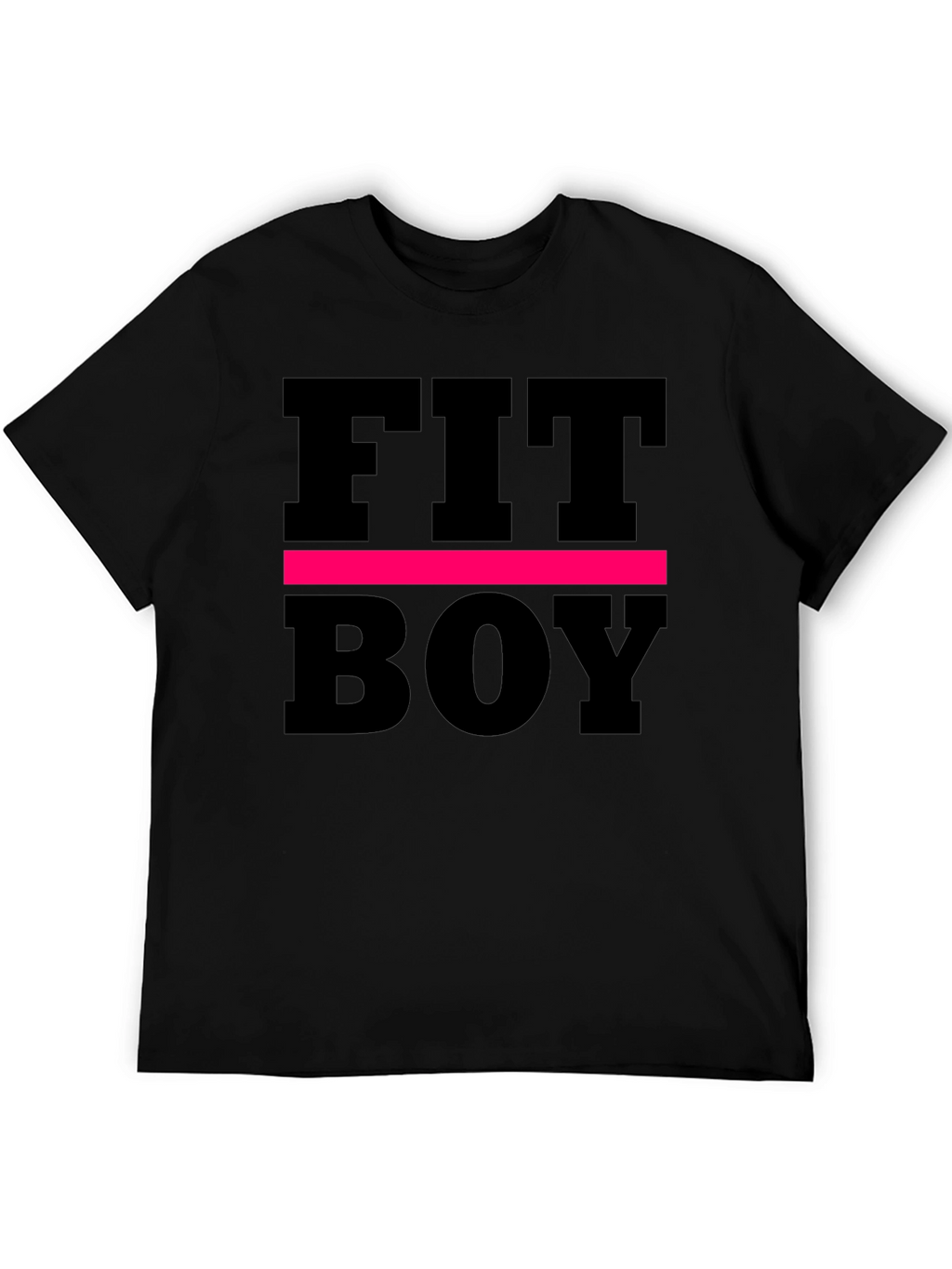 Fit Boy Graphic Tee - Black Cotton T-Shirt